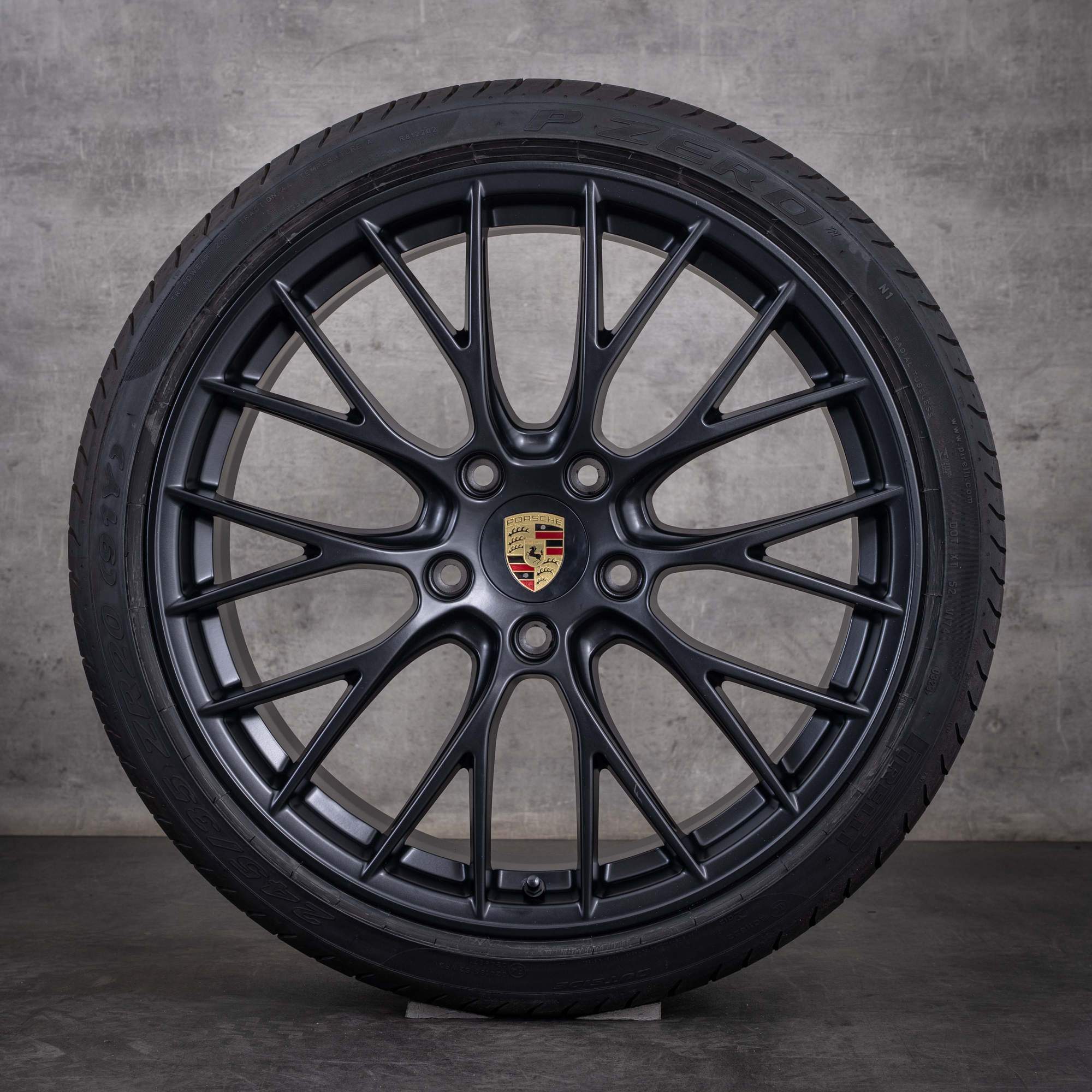Alkuperäiset Porsche 911 -vanteet 20 tuumaa 991 II Carrera 4 & 4S kesärenkaat 99136271200 99136276005 mattamusta