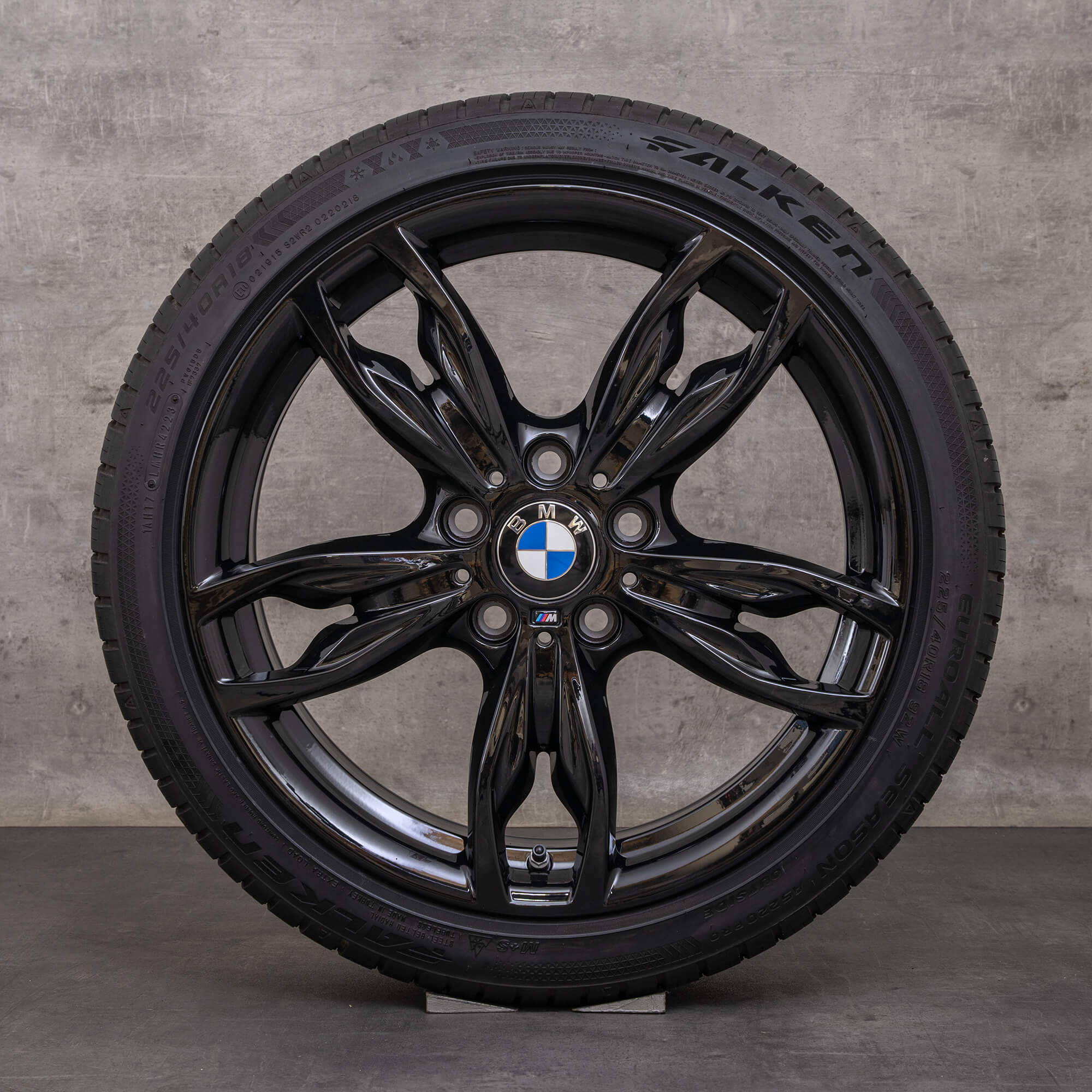 Original BMW 2er Felgen 18 Zoll F22 F23 Allwetterreifen Styling 436 M 7845870 schwarz glanz