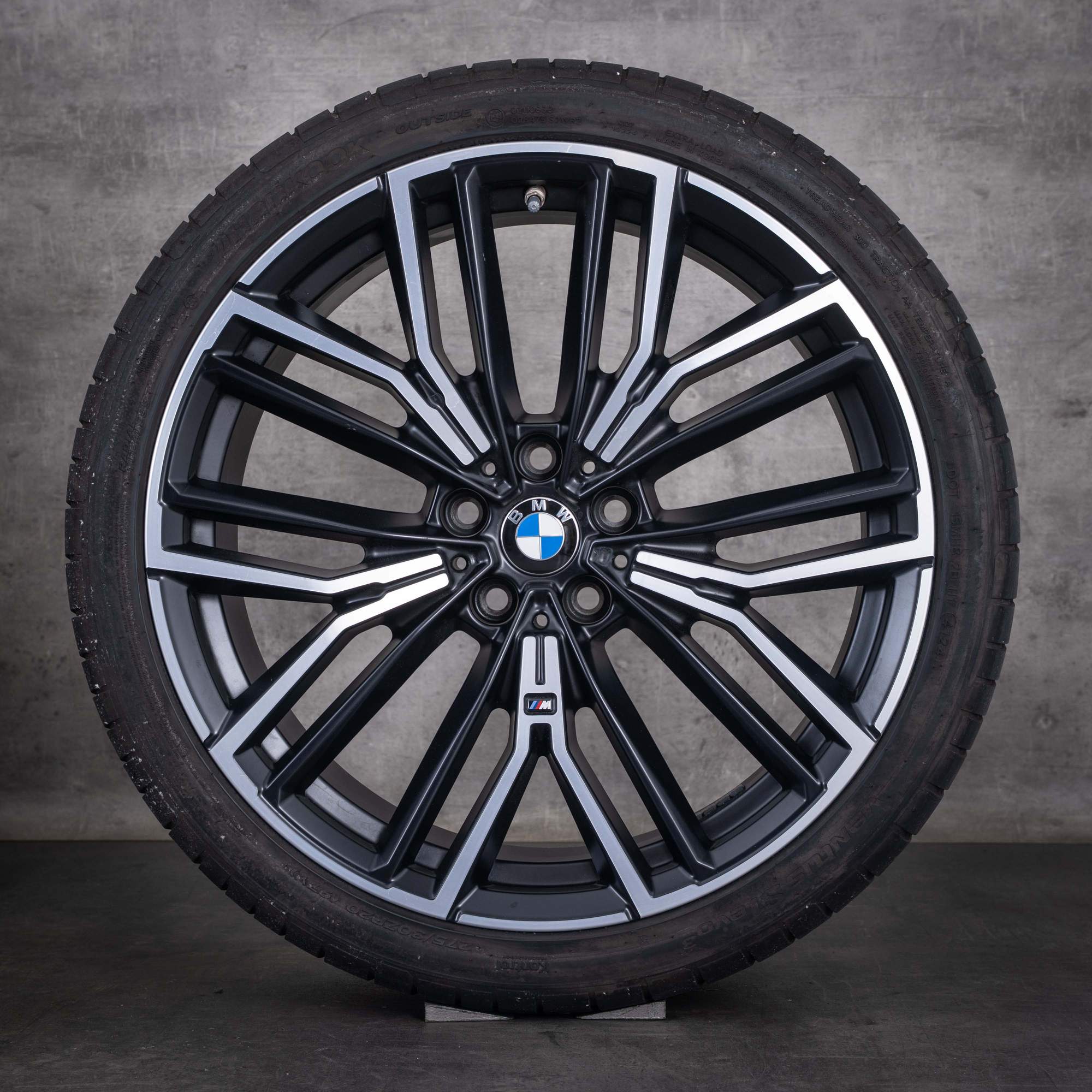 Original BMW 5er Felgen 20 Zoll G30 G31 Sommerräder Styling 846 M 8747236 8747237 jet black matt front glanzgedreht