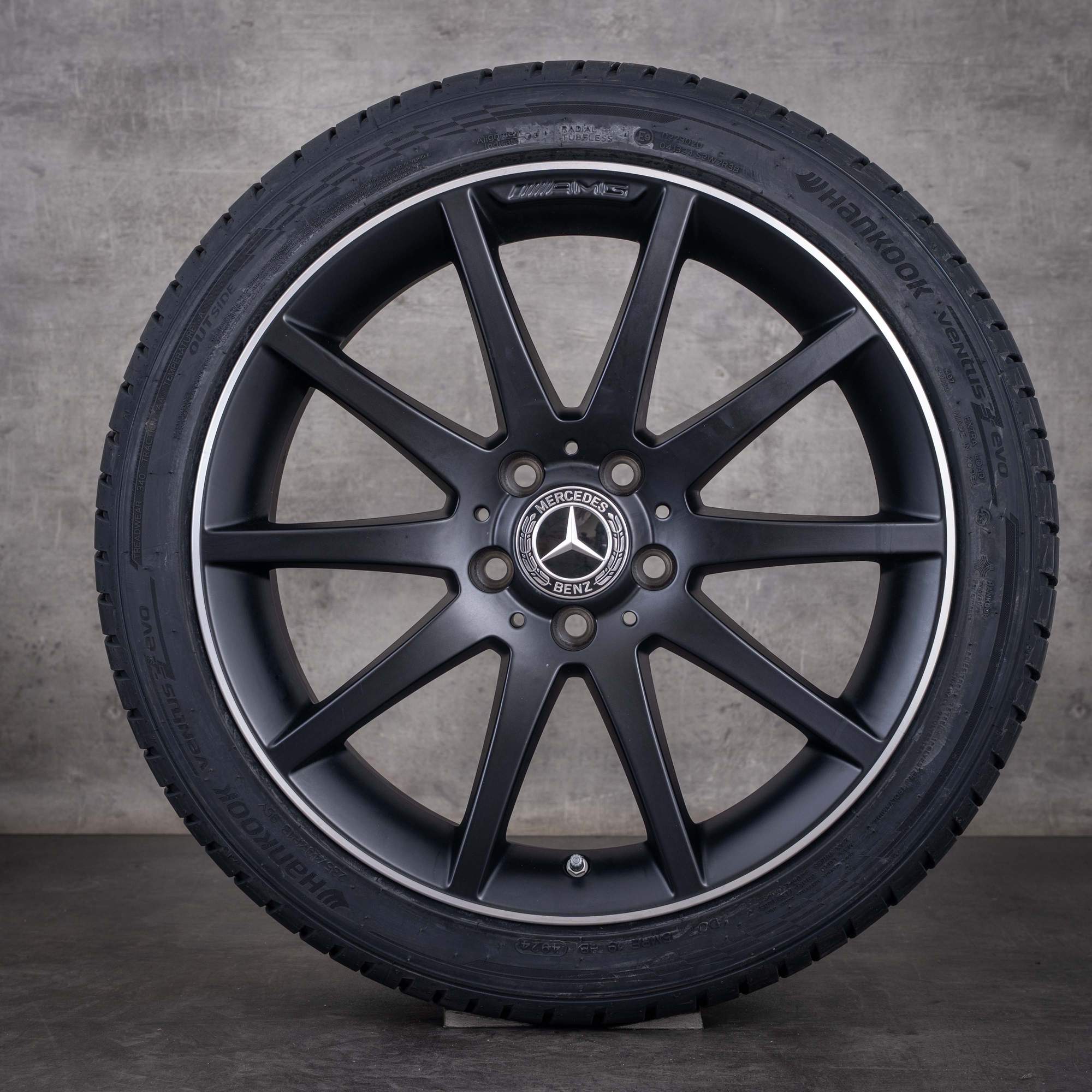 Original Mercedes Benz SLK 55 SLC 43 AMG Felgen 18 Zoll R172 Sommerräder A1724013002 schwarz matt glanzgedreht