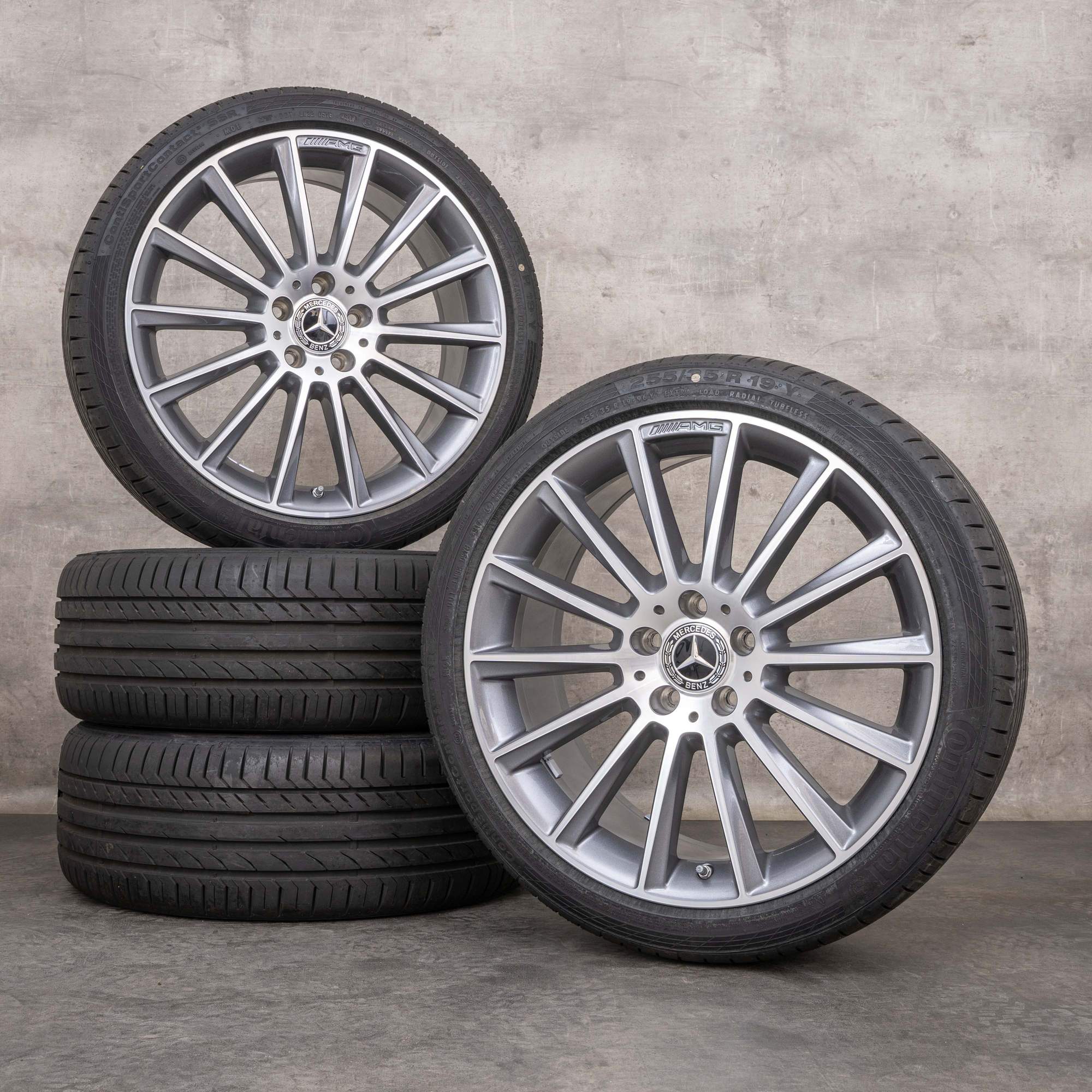 Llantas originales Mercedes Benz Clase C AMG de 19 pulgadas W205 S205 C205 A205 ruedas verano A2054011300 A2054011400 gris himalaya pulido brillante