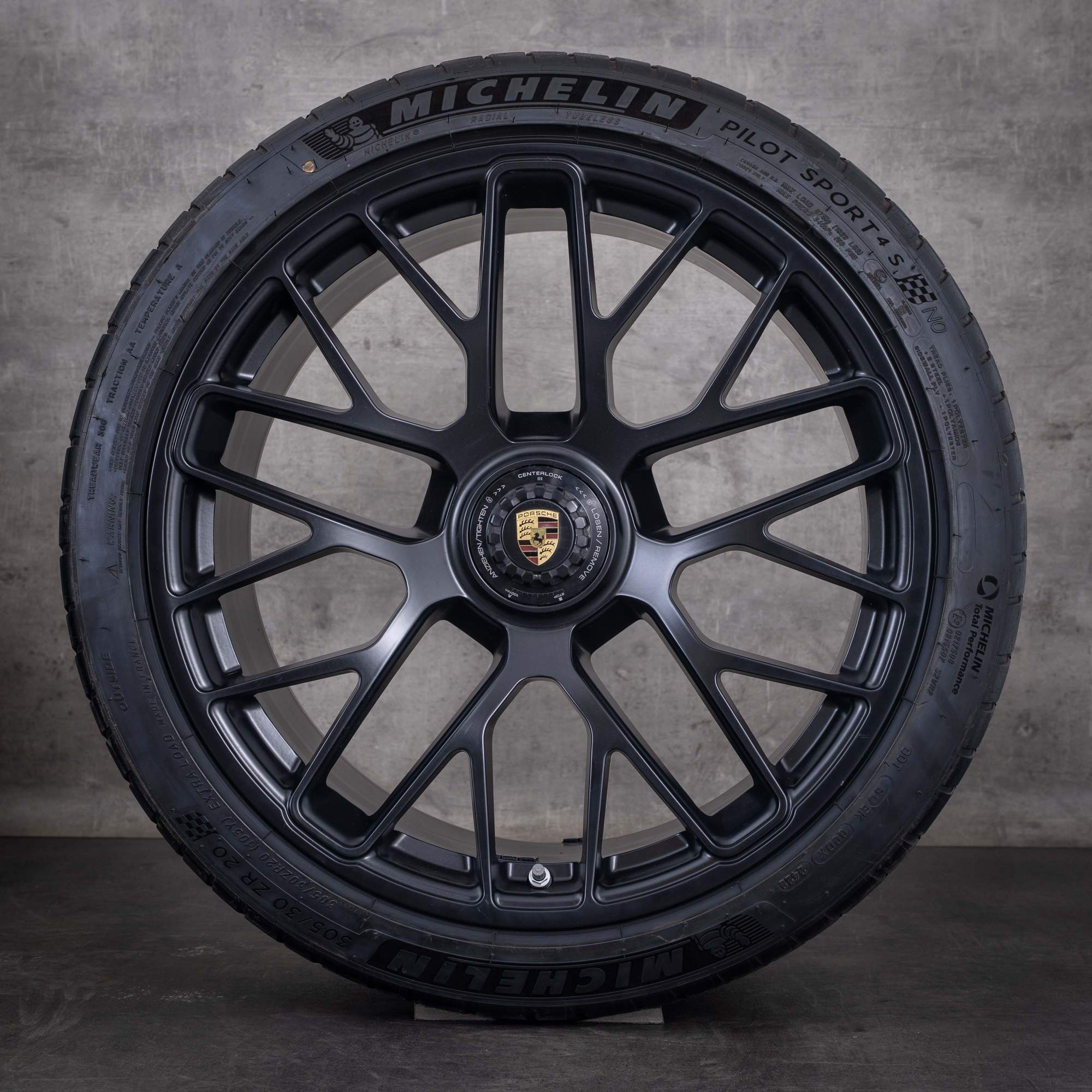 Llantas originales Porsche 991 de 20 pulgadas Turbo S de ruedas de verano 99136216234 99136215734 negro mate