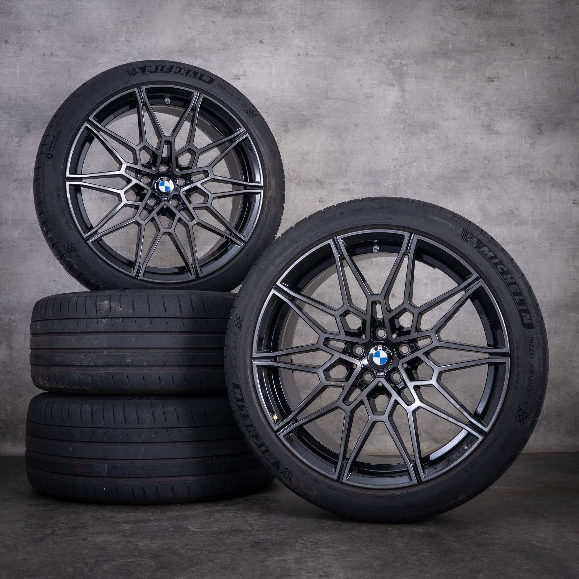 Original BMW X3M X4M Felgen 21 Zoll F97 F98 Sommerräder Styling 892 M 9501476 9501479 jet black uni front glanzgedreht