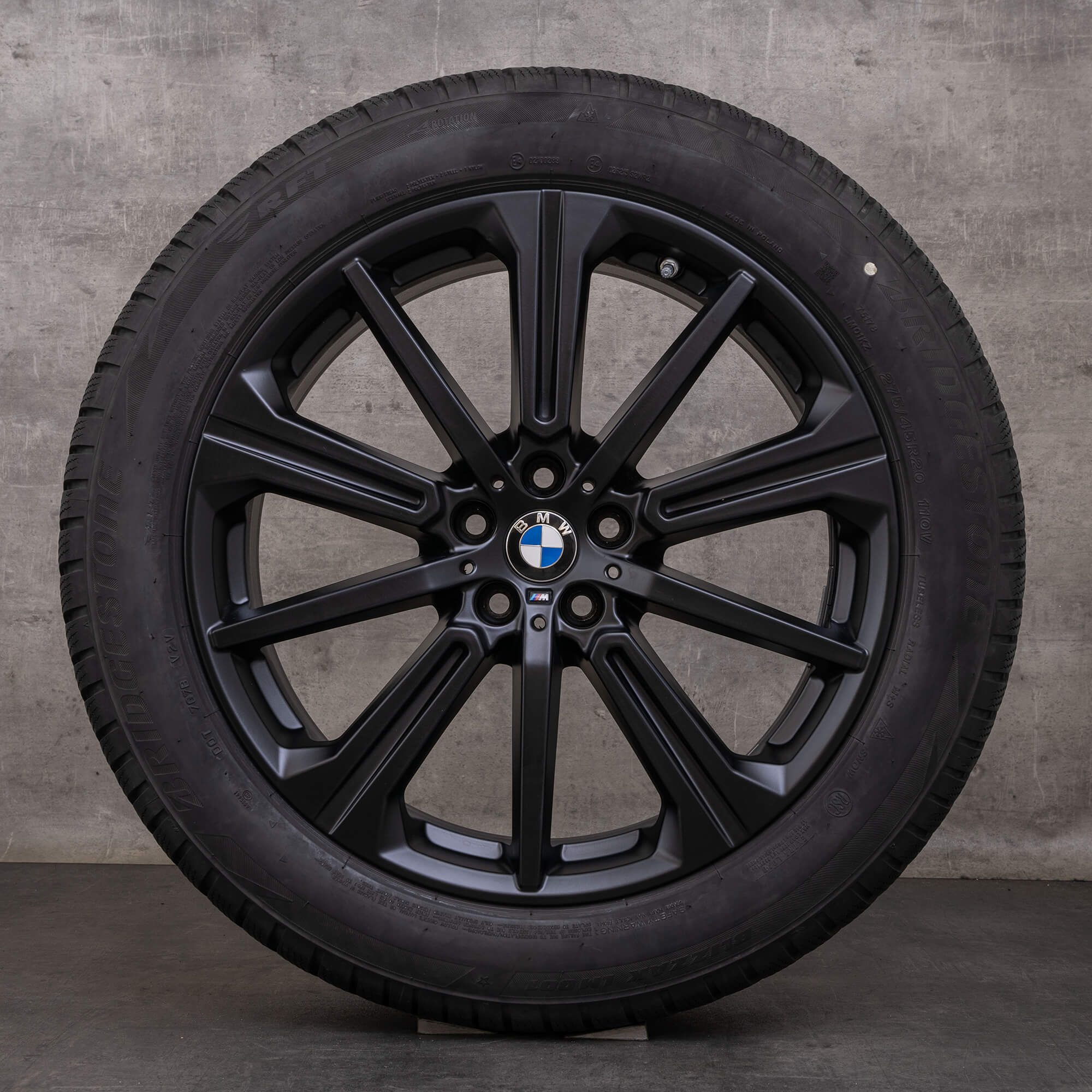 Original BMW X5 X6 jantes e pneus inverno 20 polegadas G05 G06 estilo 748 M 6883765 preto mate