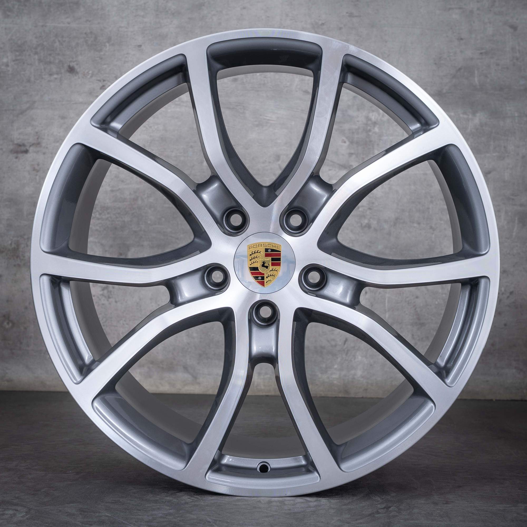 Oryginalne koła zimowe Porsche Cayenne 21 cali 9YA E3 I felgi 9Y0601025BH 9Y0601025BJ platynowe srebrne polerowane