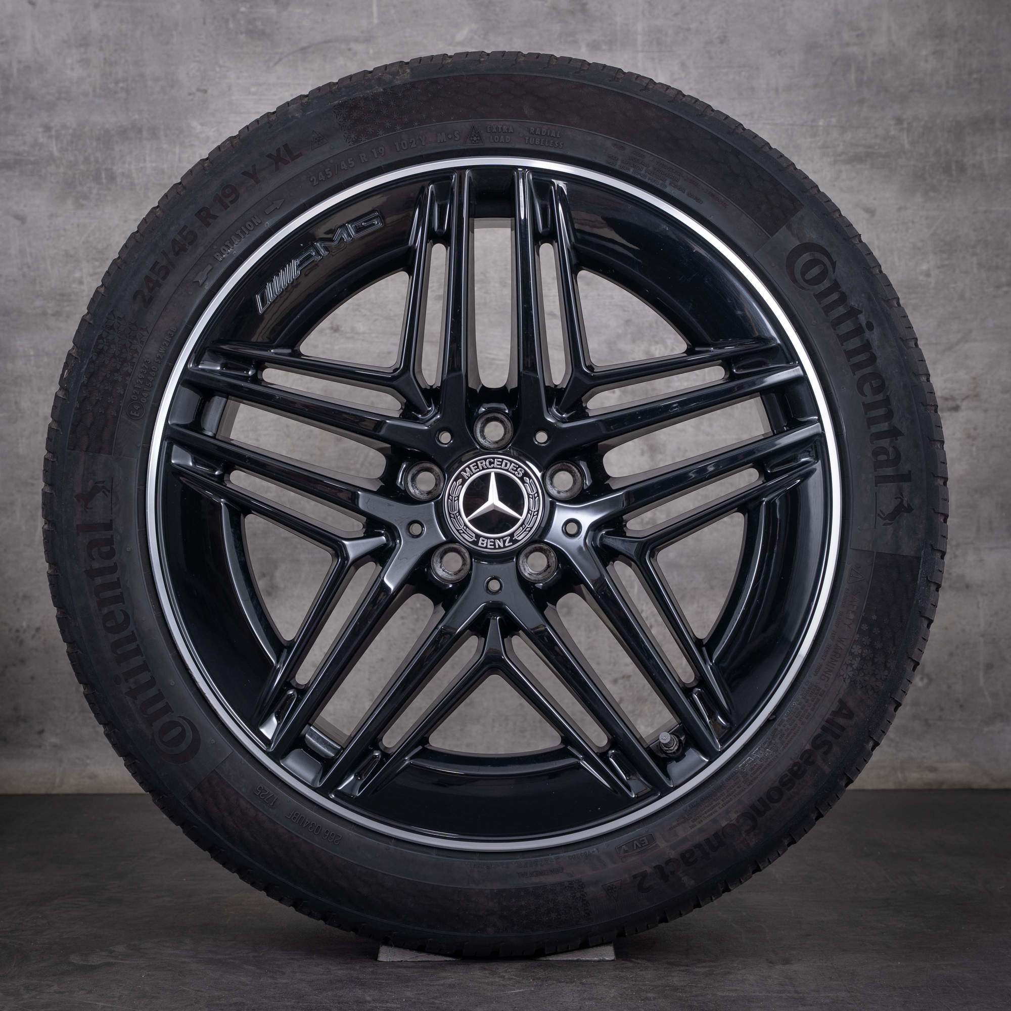Anvelope originale Mercedes-Benz Clasa V AMG all season, 19 inci, W447, Vito, Viano, jante A4474018000, negre, lustruite
