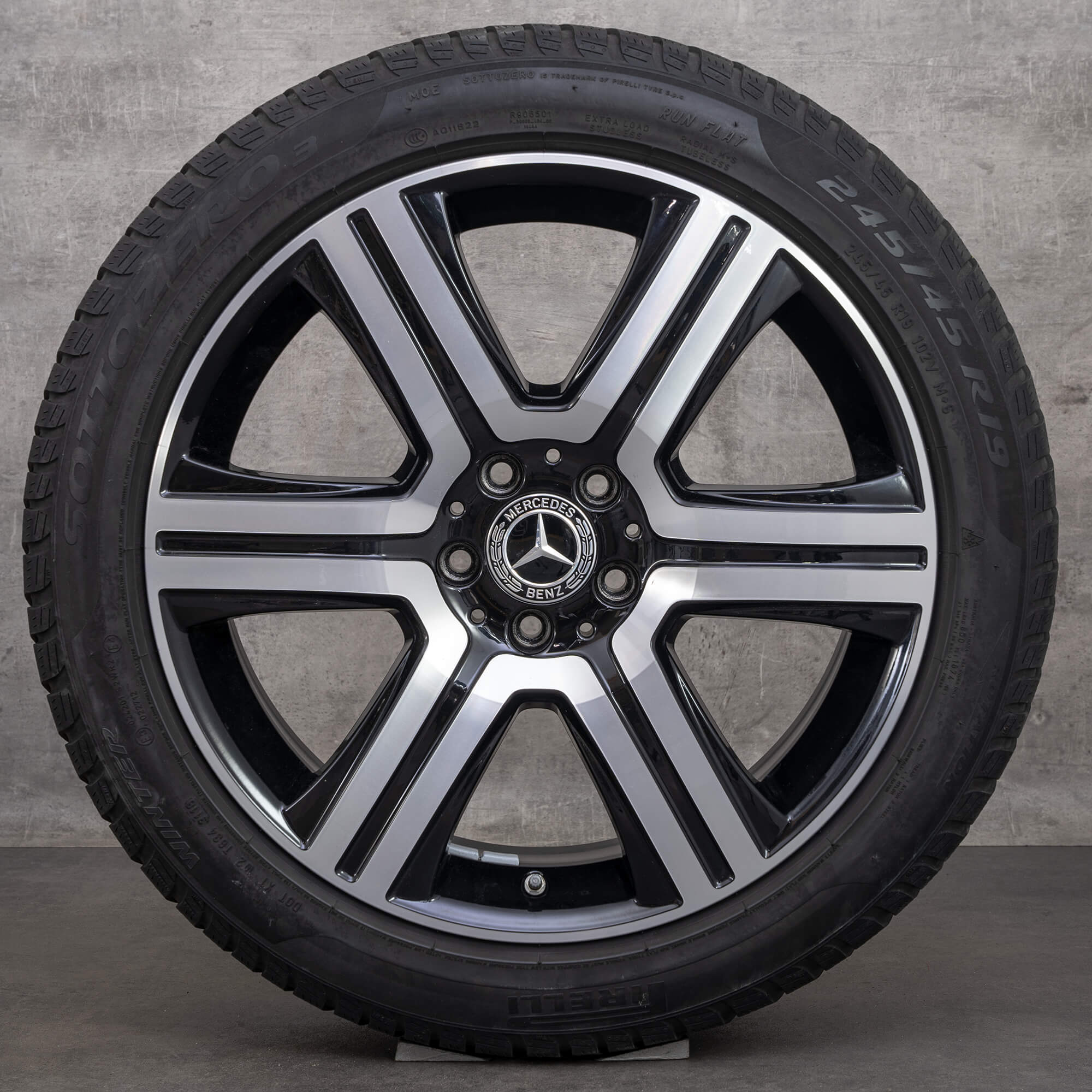 Originální zimni alu kola Mercedes Benz E-Class All Terrain 19" X213 disky A2534011600 černé lesklé soustružené