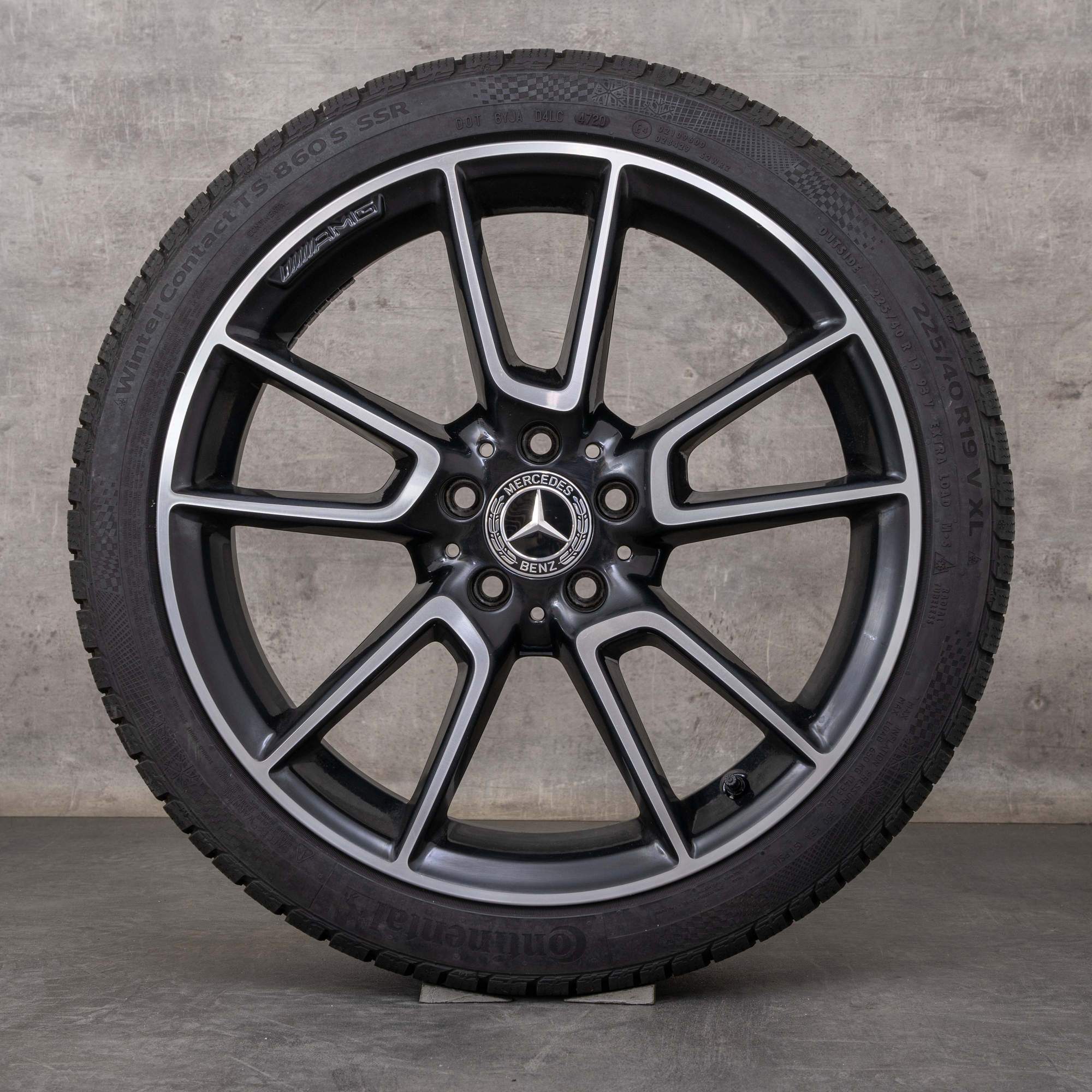 Originales Mercedes Benz Clase C AMG ruedas de invierno 19 pulgadas W205 S205 C205 A205 llantas A2054012200 A2054012300 negro pulido torneado