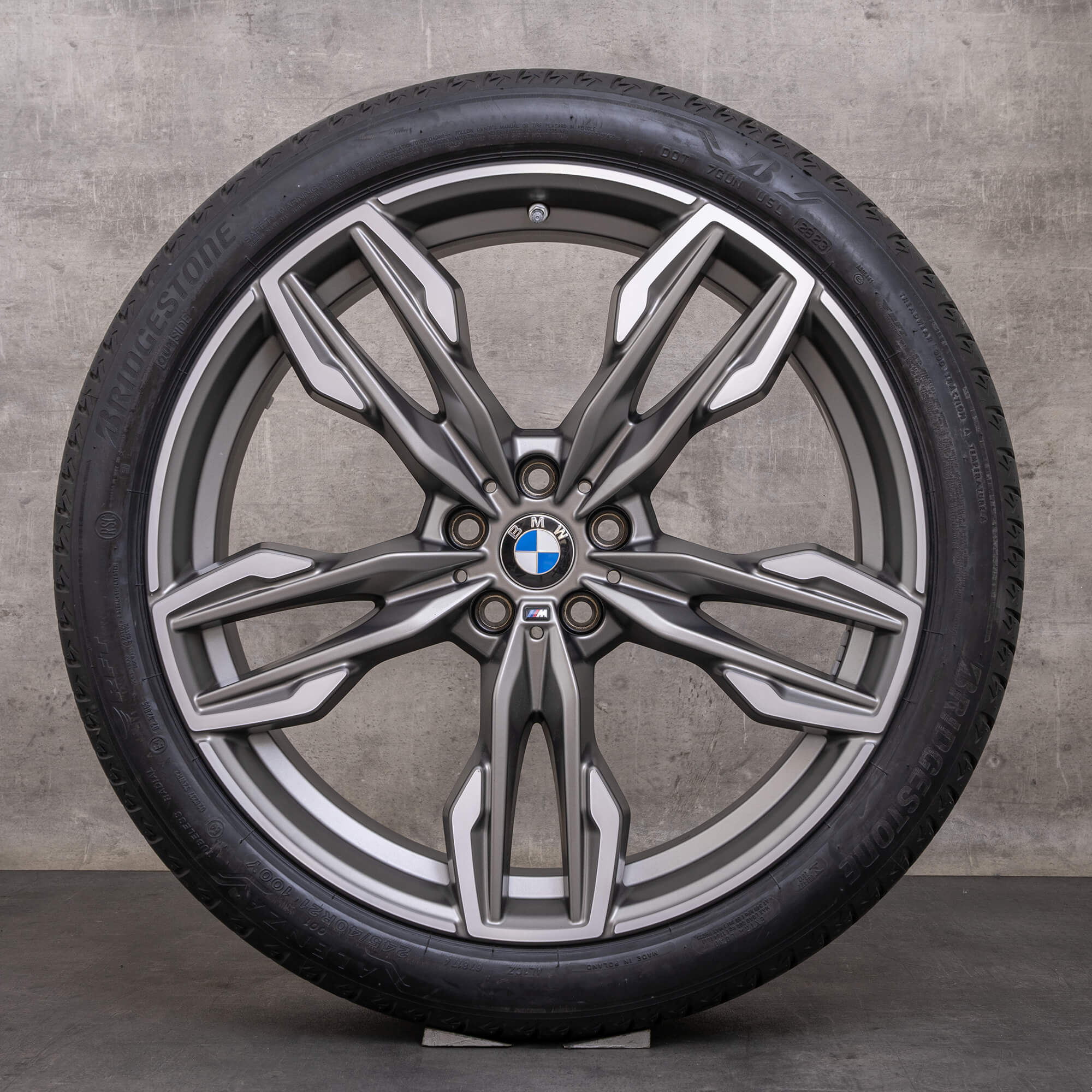 Originele BMW X3 X4 velgen 21 inch G01 G02 zomerwielen styling 718 M 8053455 8053456 titanium mat glanzend gedraaid