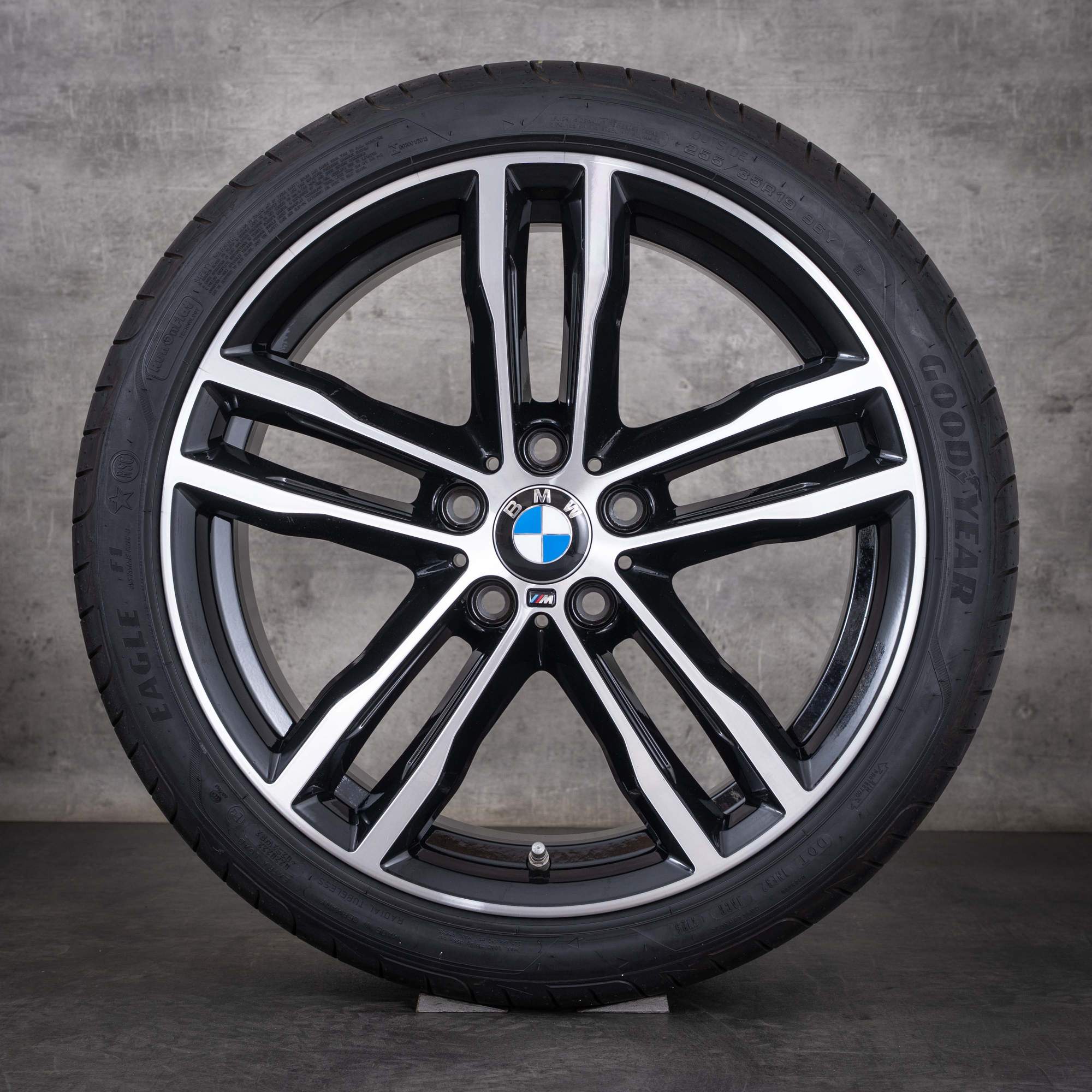 Original BMW 3er 4er Felgen 19 Zoll F30 F31 F32 F33 F36 Gran Coupe Sommerräder Styling 704 M 8097244 8097245 schwarz glanzgedreht