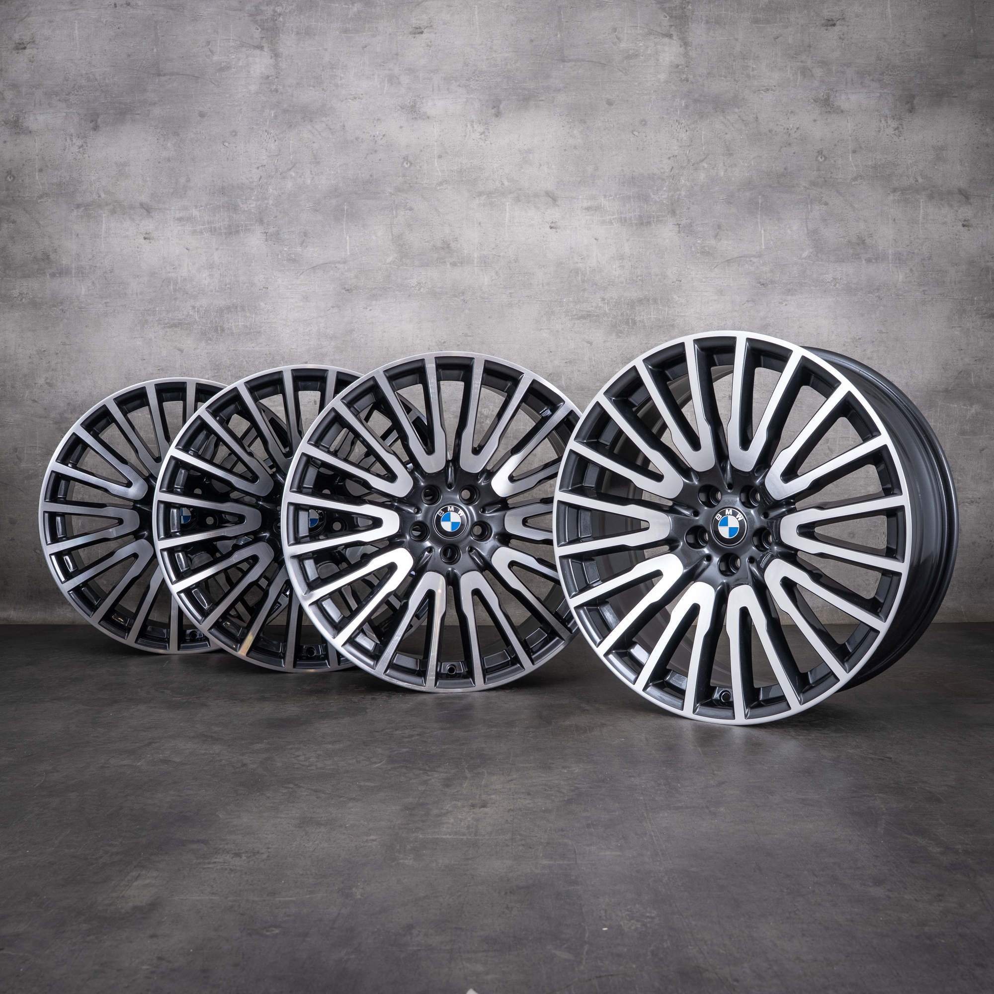 OEM BMW 6 Series and 7 21-inch rims GT G32 G11 G12 Styling 629 6869013 6869014 Midnight Gray diamond cut