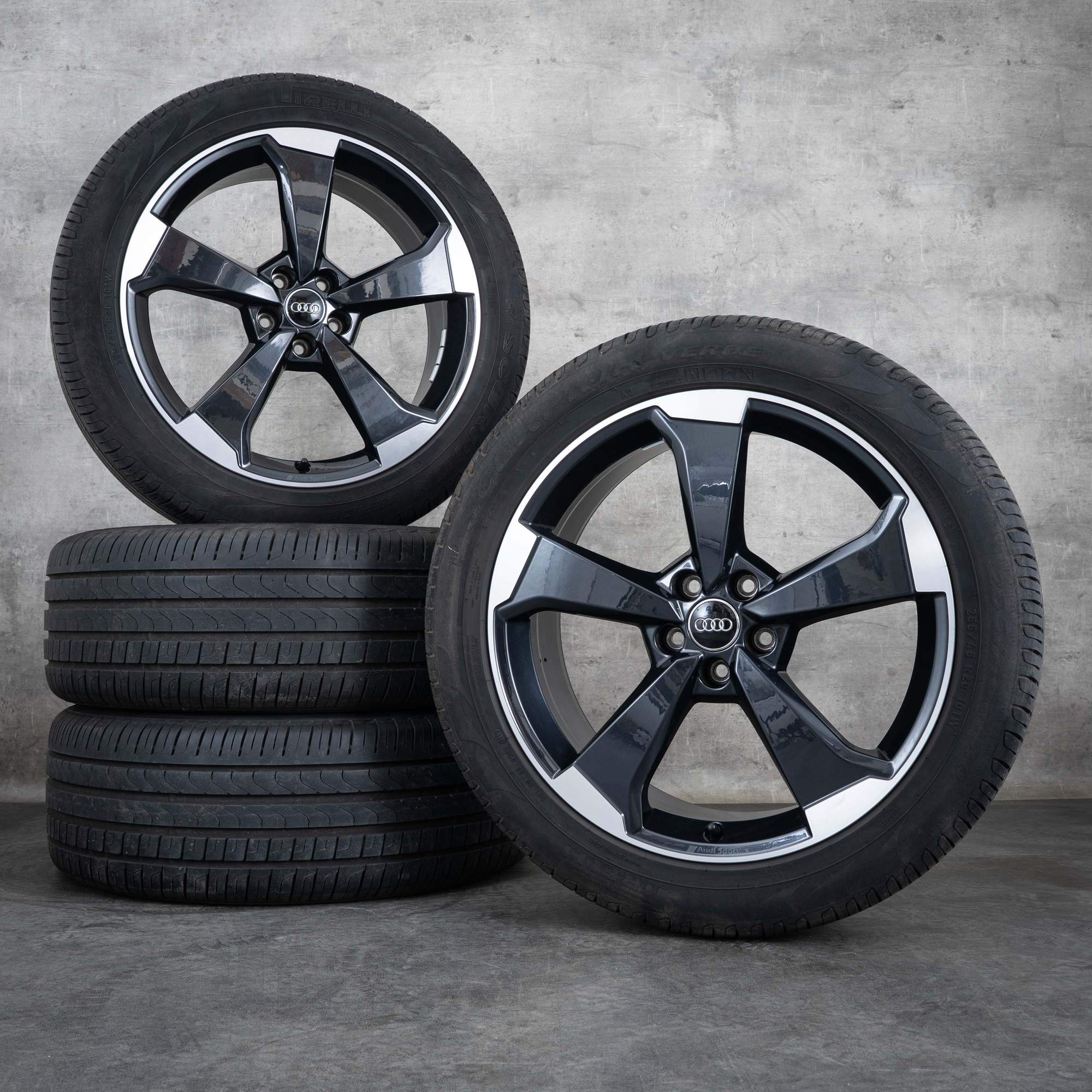 Originali Audi Q5 SQ5 cerchi da 20 pollici FY estivi Rotor 80A601025Q granito lucidato frontalmente