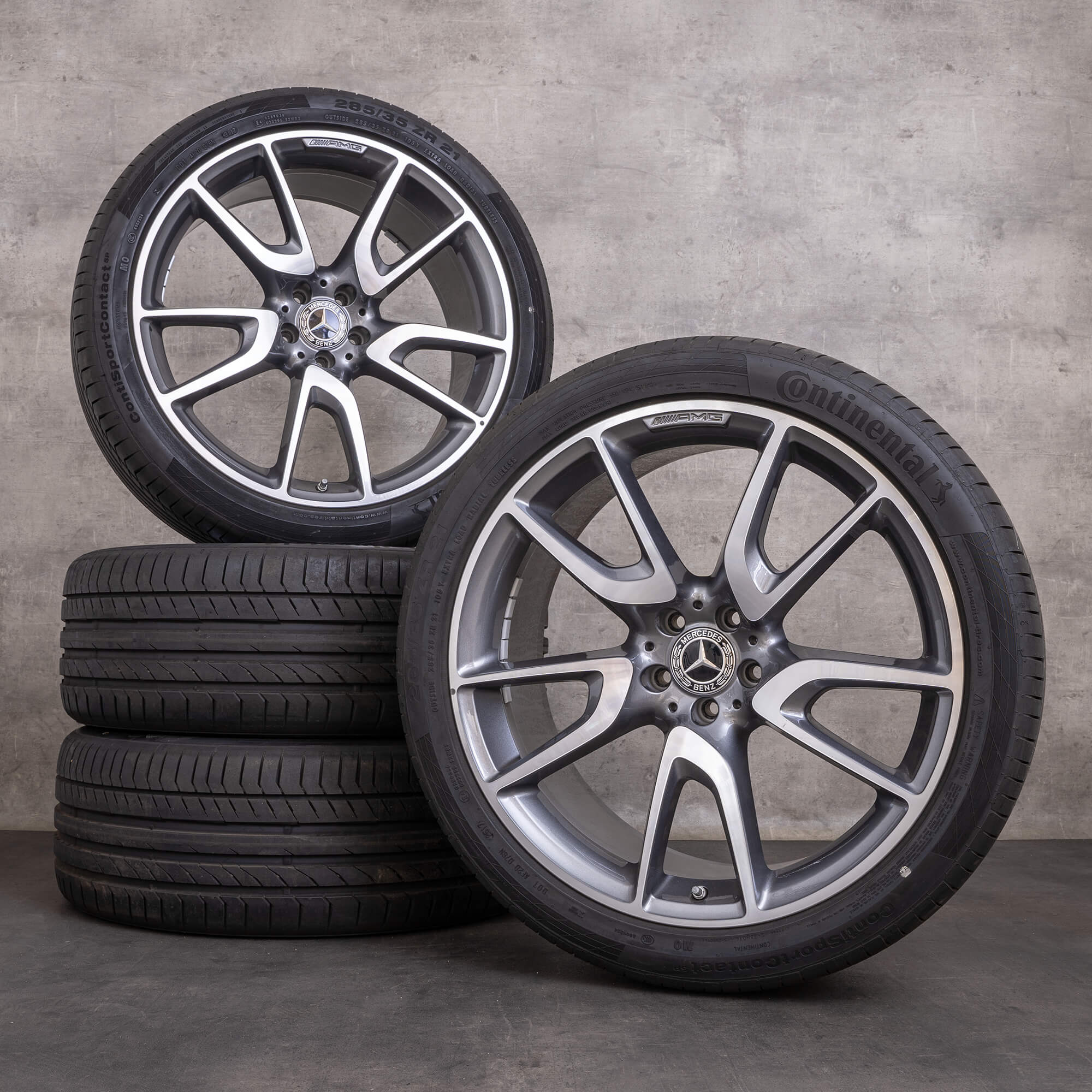 Orijinal Mercedes Benz GLC 43 AMG yaz jant lastikleri 21 inç X253 C253 jantlar A2534012000 A2534012800 siyah saten kaplama