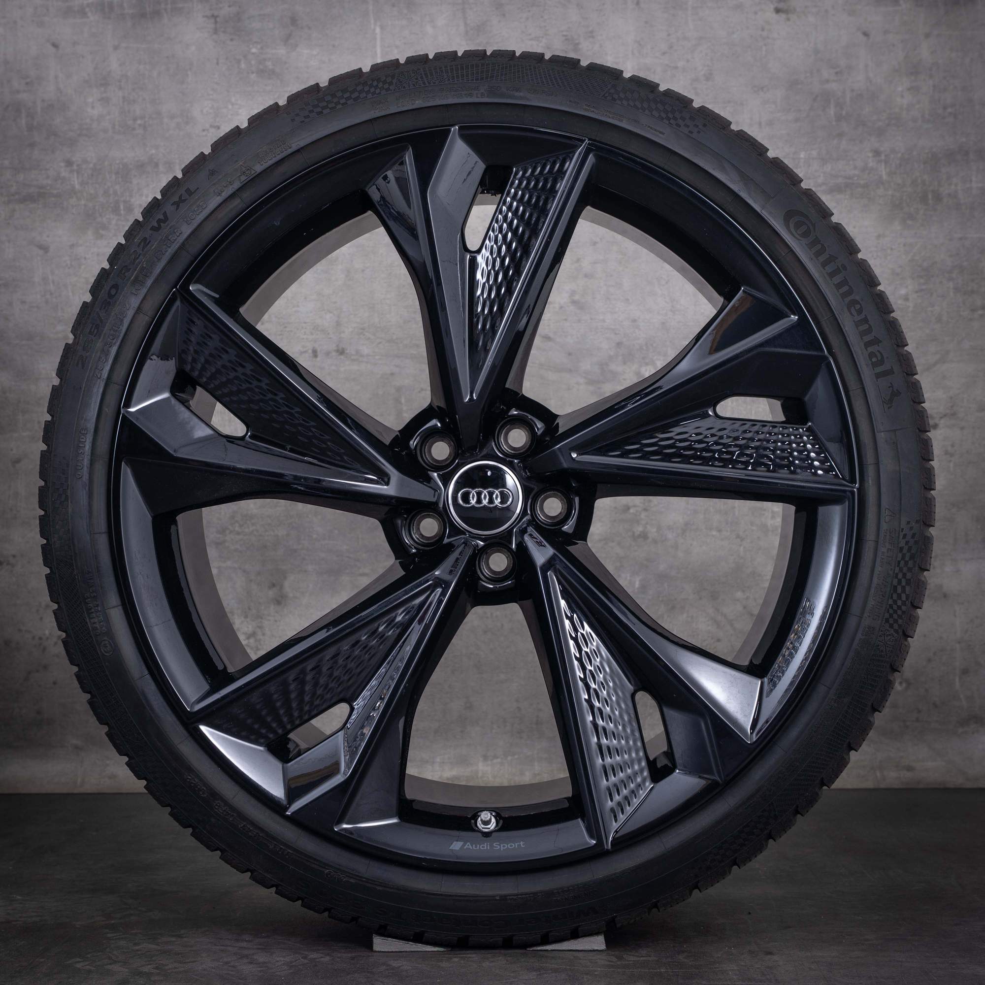 Originale Audi RS6 RS7 vinterhjul 22 tommer 4K C8-felger 4K0601025BC svart glans