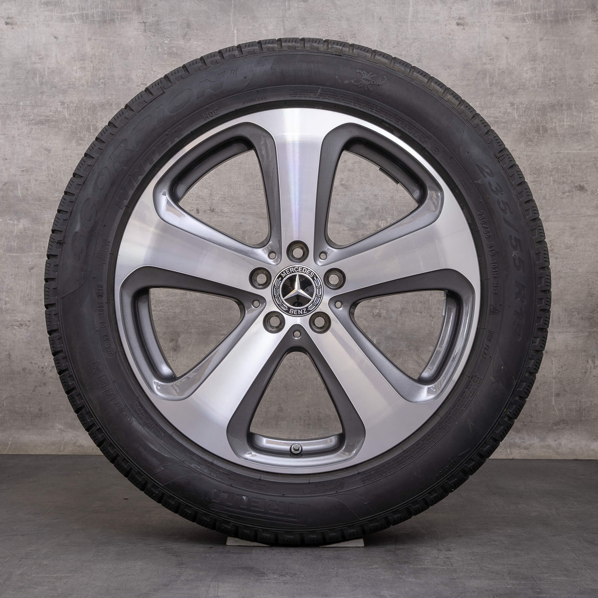 Orijinal Mercedes Benz GLC & 43 AMG Winterrder 19 inç X253 C253 jantlar A2534011000 himalya gri parlak torna