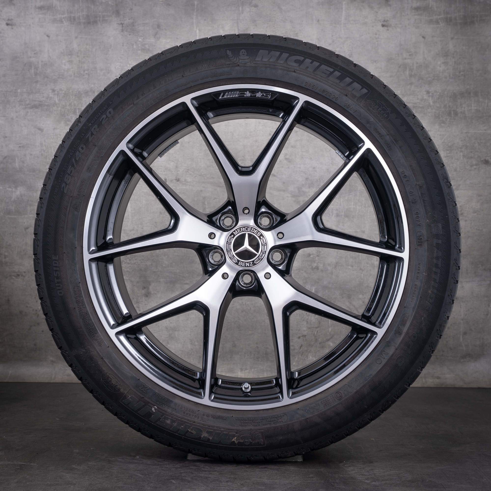 Jante originale Mercedes-Benz GLC și 43 AMG de 20 de inci X253 C253 Jante de vară Anvelope de vară coduri A2534015500 și A2534015600 negre diamantate