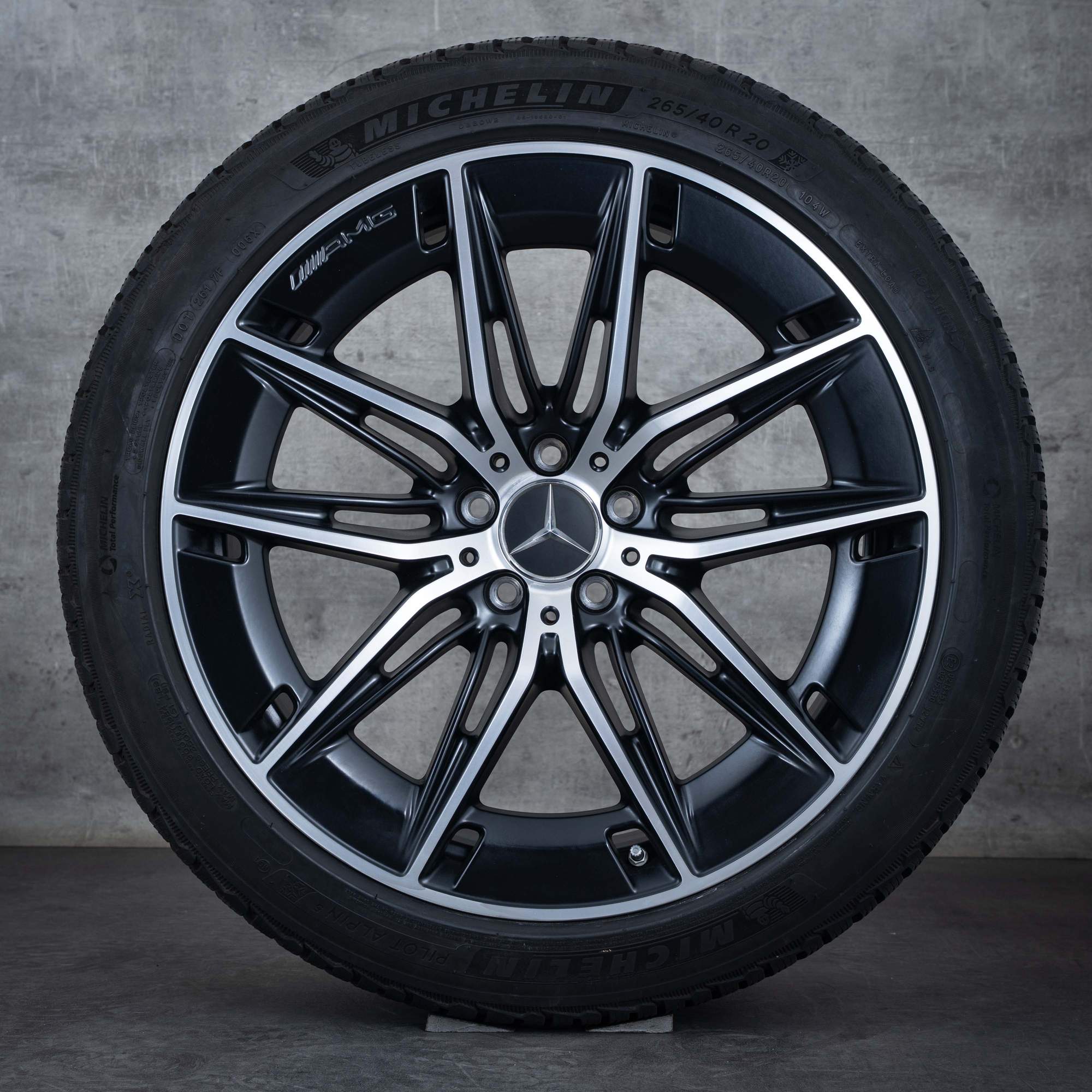Original Mercedes Benz E-Klasse E53 AMG Winterräder 20 Zoll W214 S214 Felgen A2144011100 A2144011200 schwarz matt glanzgedreht