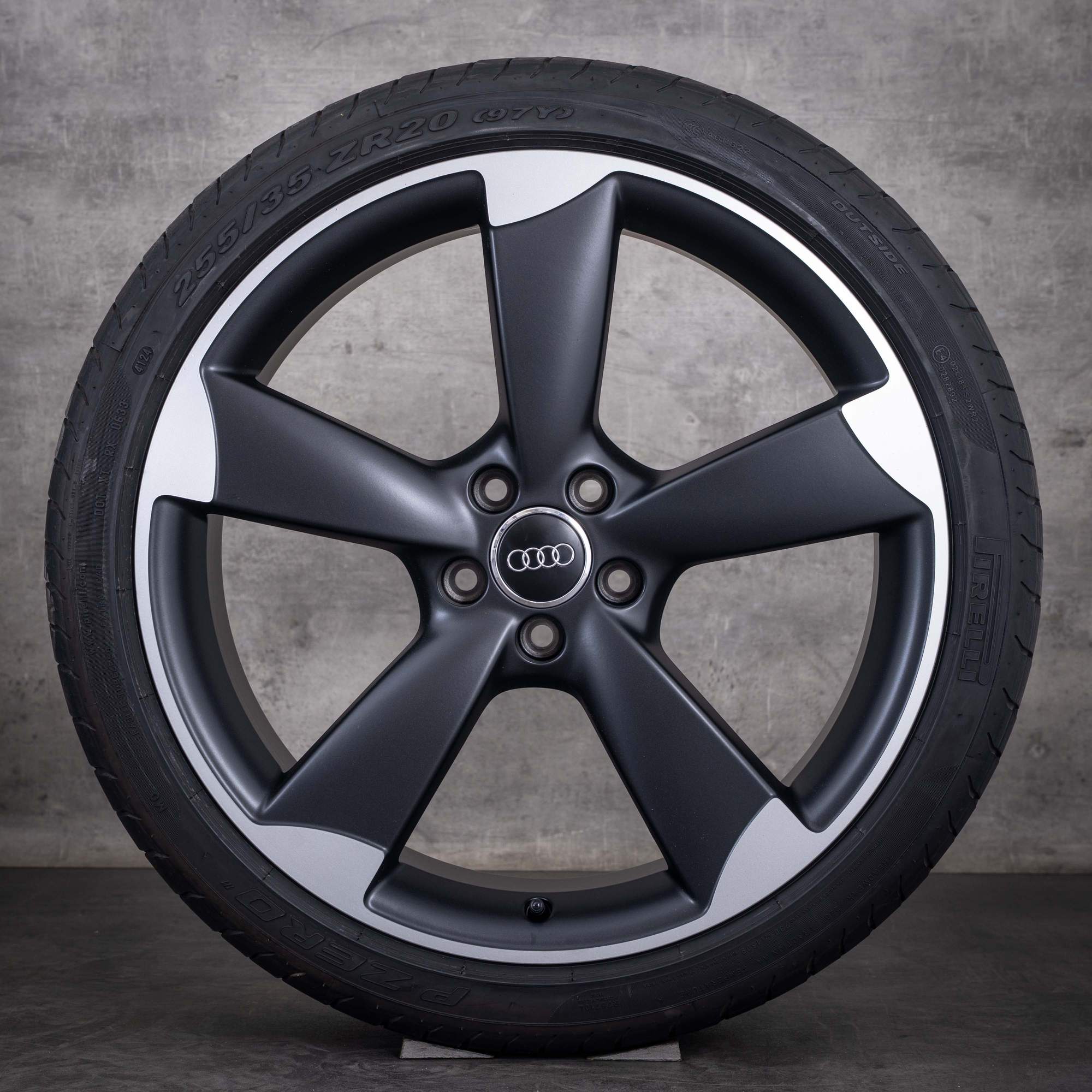 Originale Audi A6 S6-fælge 20 tommer 4G C7 Sommerhjul Rotor 4G0601025AC sort mat diamond cut