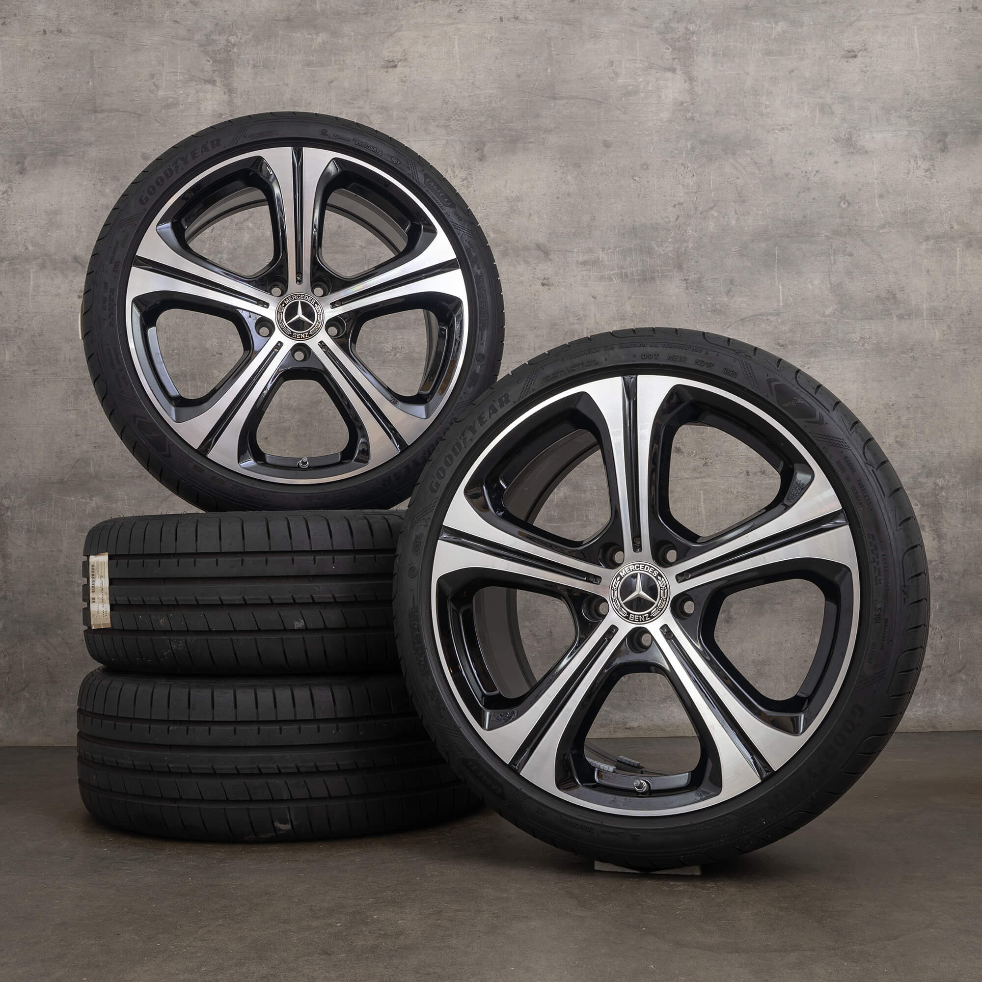 Llantas originales Mercedes Benz Clase C 19 pulgadas W206 S206 ruedas de verano A2064015300 A2064015400 negro brillante
