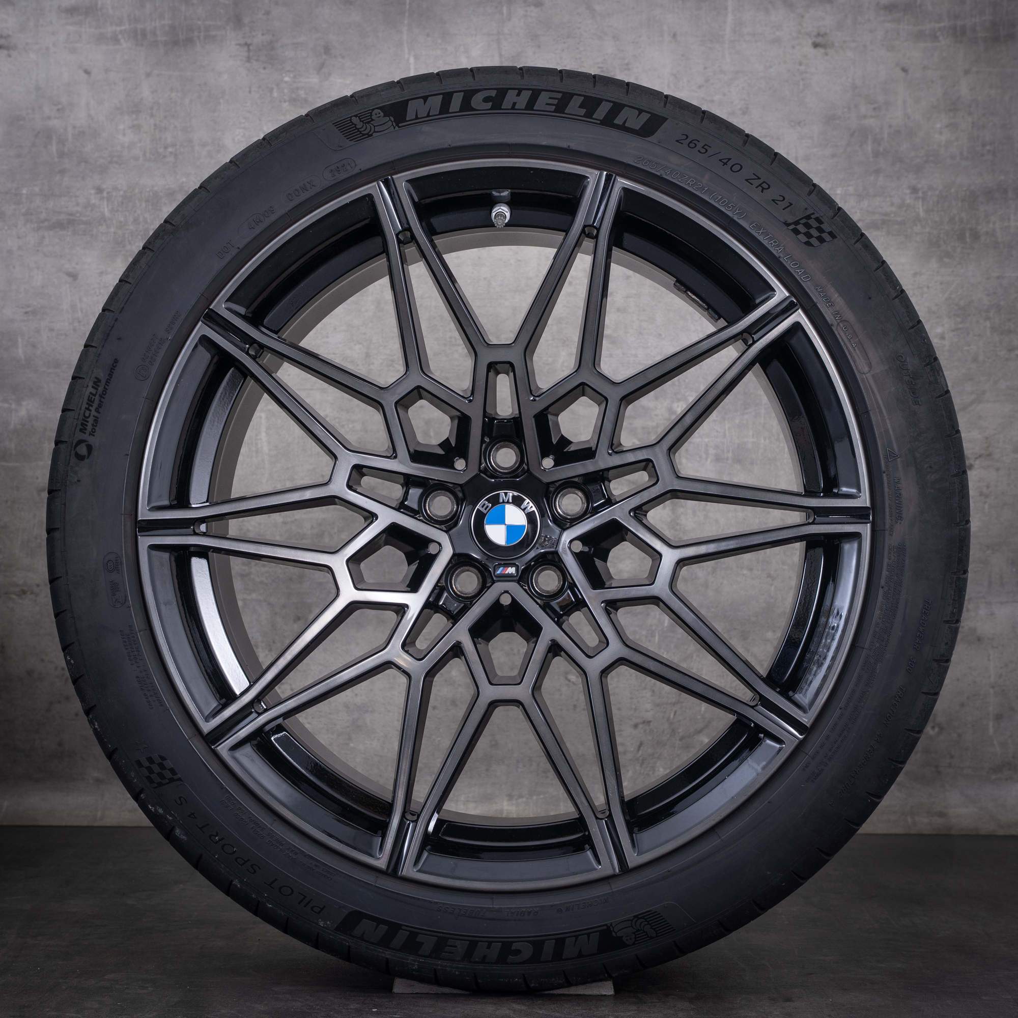 Original BMW X3M X4M Felgen 21 Zoll F97 F98 Sommerräder Styling 892 M 9501476 9501479 jet black uni front glanzgedreht