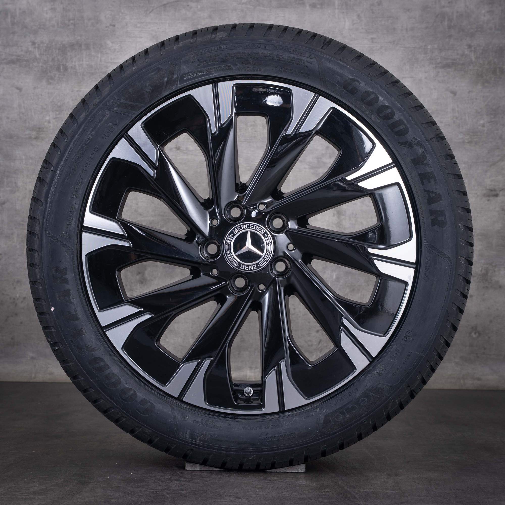 Jante originale Mercedes-Benz Clasa V de 18 inci W447 anvelope pentru toate anotimpurile A4484011500 negre față diamantate