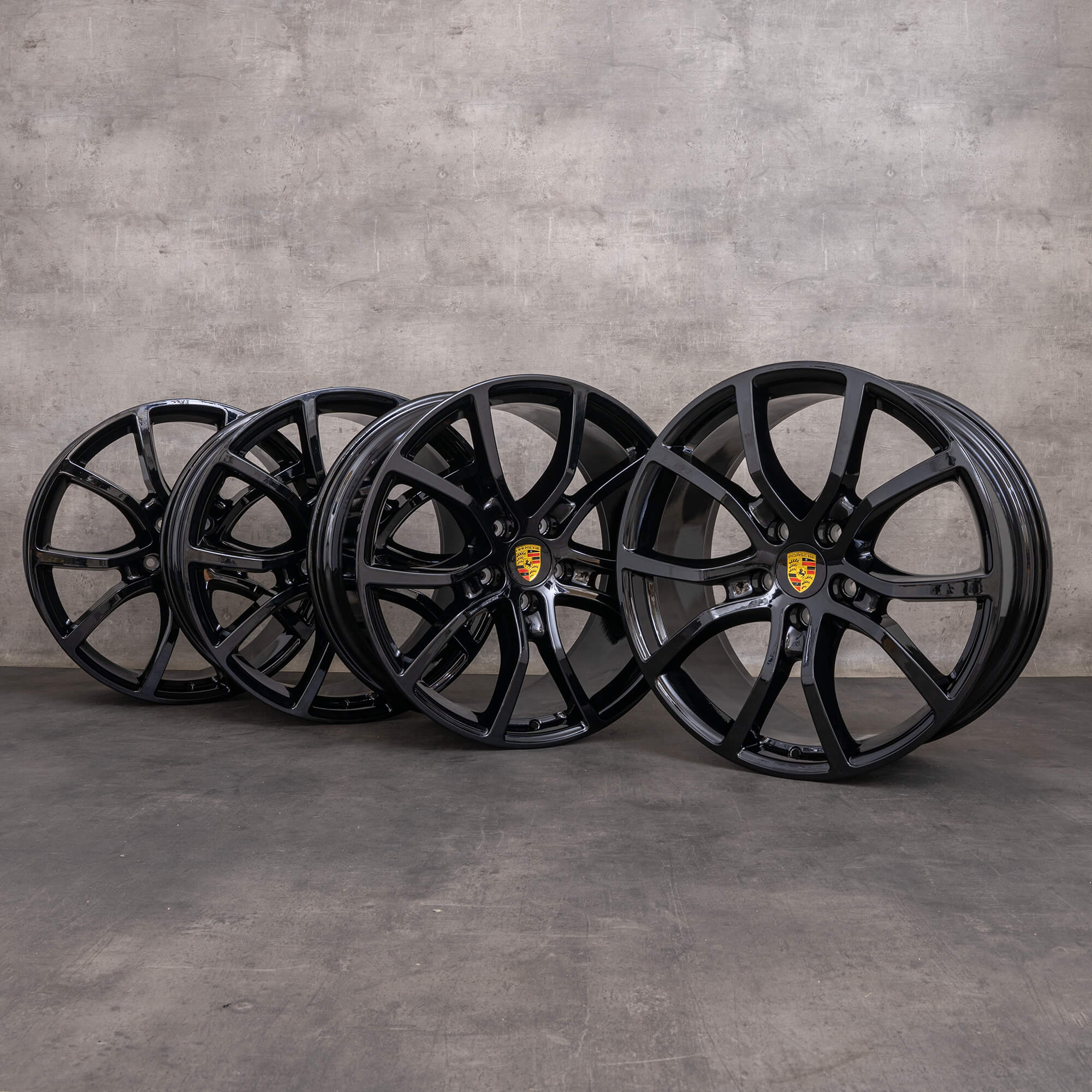 Cerchi Porsche Cayenne originali 21 pollici 9YA 9Y0601025DC 9Y0601025DB nero lucido