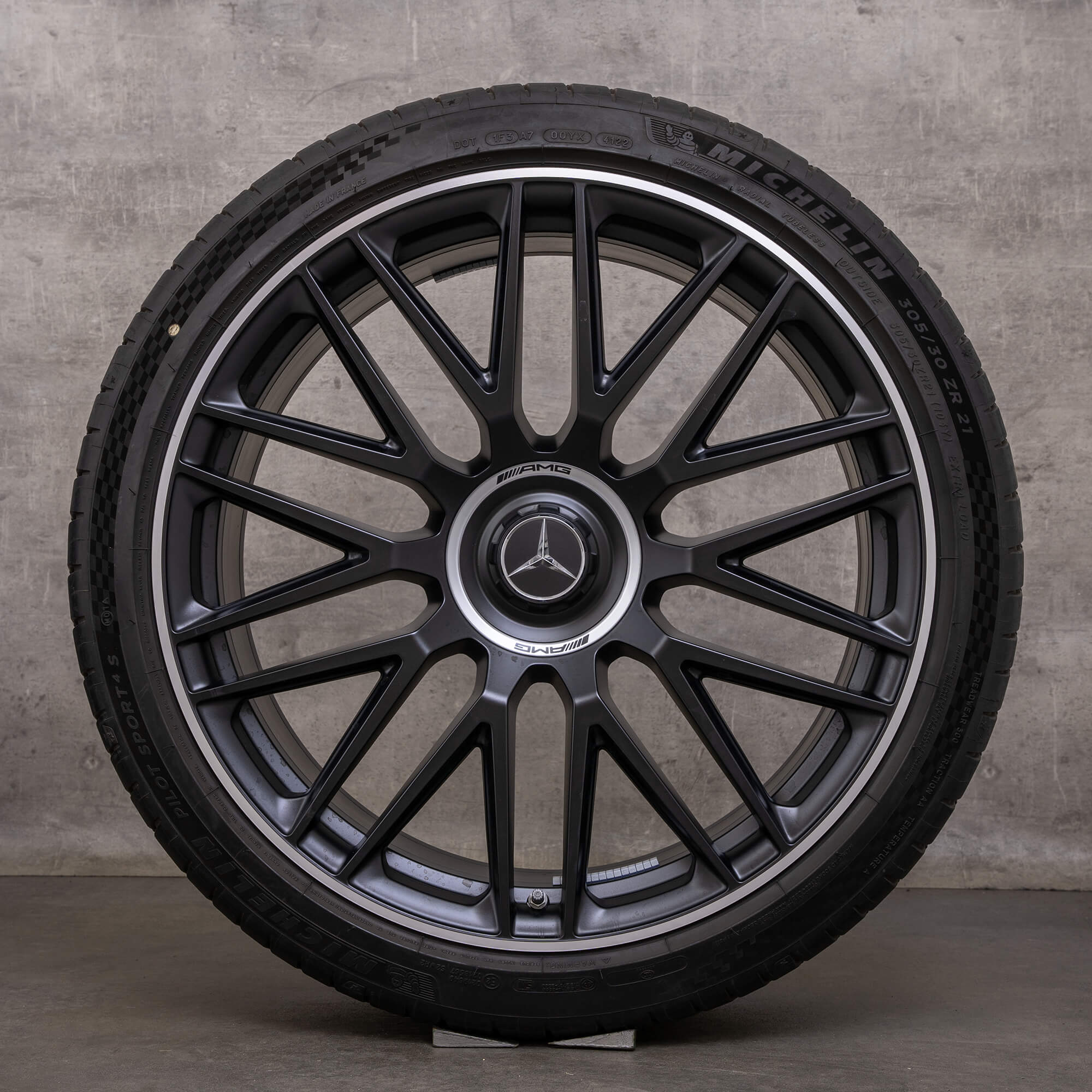 Ægte Mercedes Benz SL 43 55 63 AMG fælge 21 tommer R232 sommerhjul A2324012900 A2324013000 sort mat blank drejet