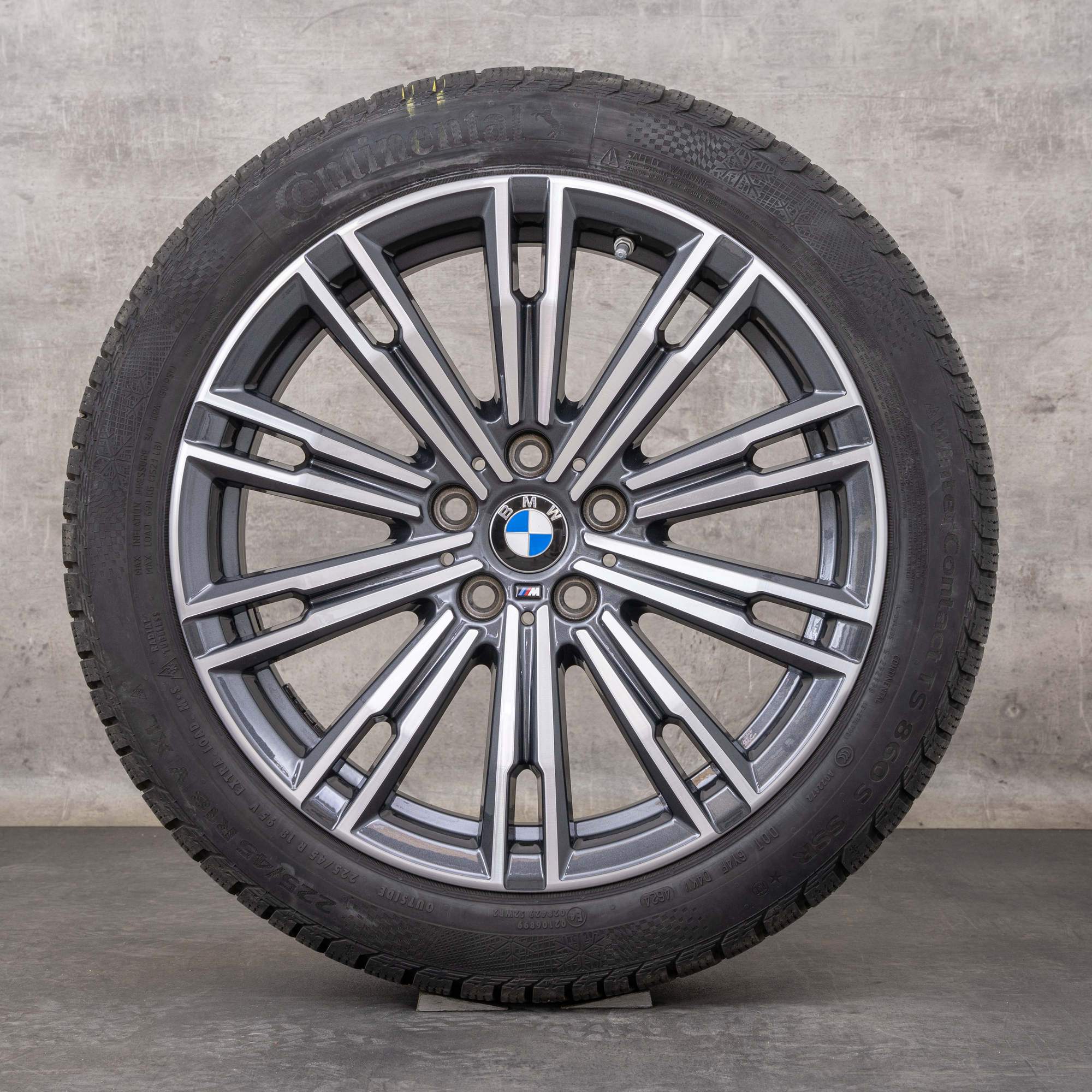 Oryginalał BMW seria 2 3 4 koła zimowe 18 cali G42 G20 G21 G22 G23 felgi stylizacja 790 M 8089890 orbit szary Polerowane