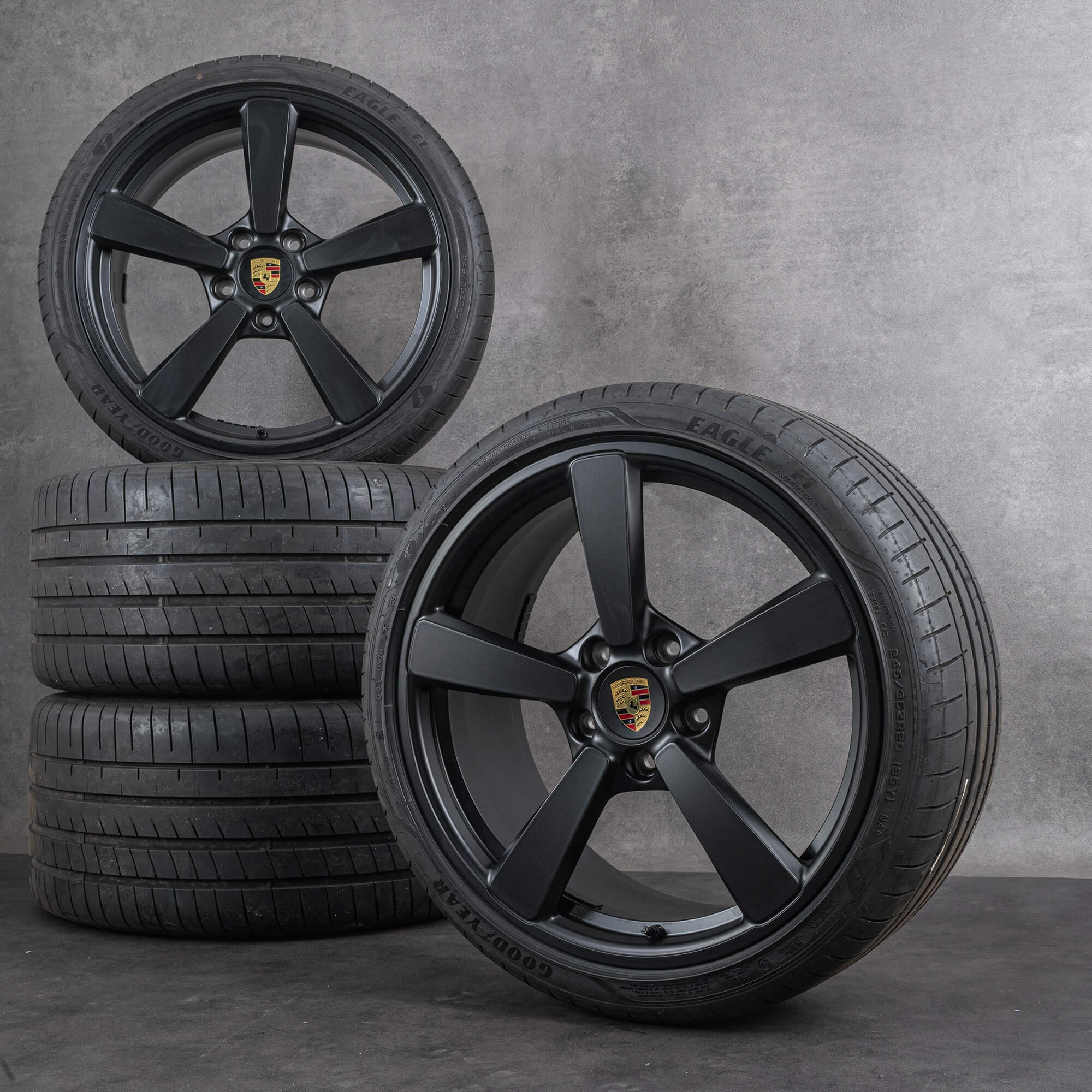 oem Porsche 20 21 inch 992 Turbo S rims summer wheels tires NEW matt