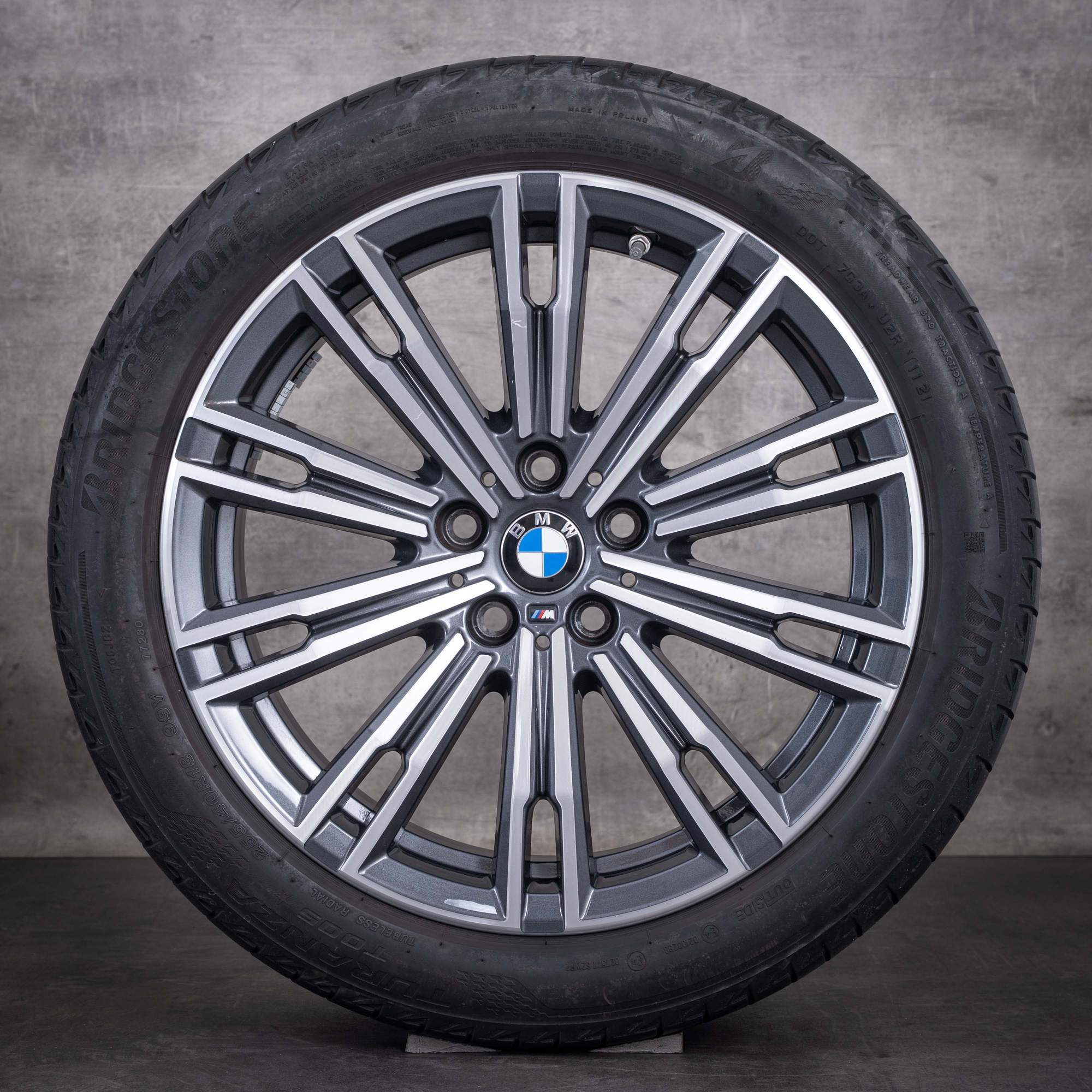 Jante originale BMW Seria 2 3 4 18 inci G42 G20 G21 G22 G23 anvelope de vară 790 M 8089890 8089891 culoare Orbit Grey jante diamantate