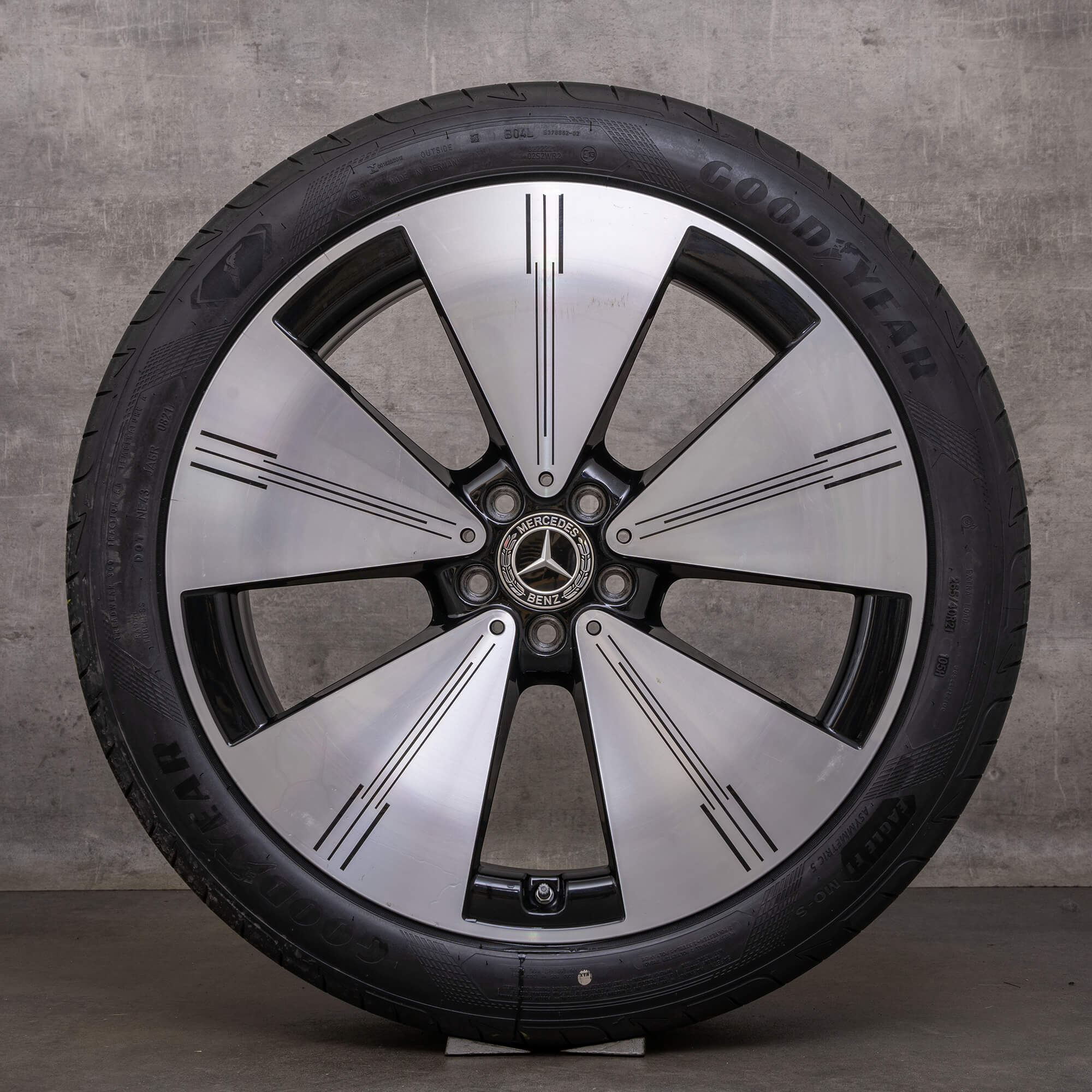 Original Mercedes Benz EQS llantas 21 pulgadas V297 ruedas de verano A2974011100 negro brillante torneado