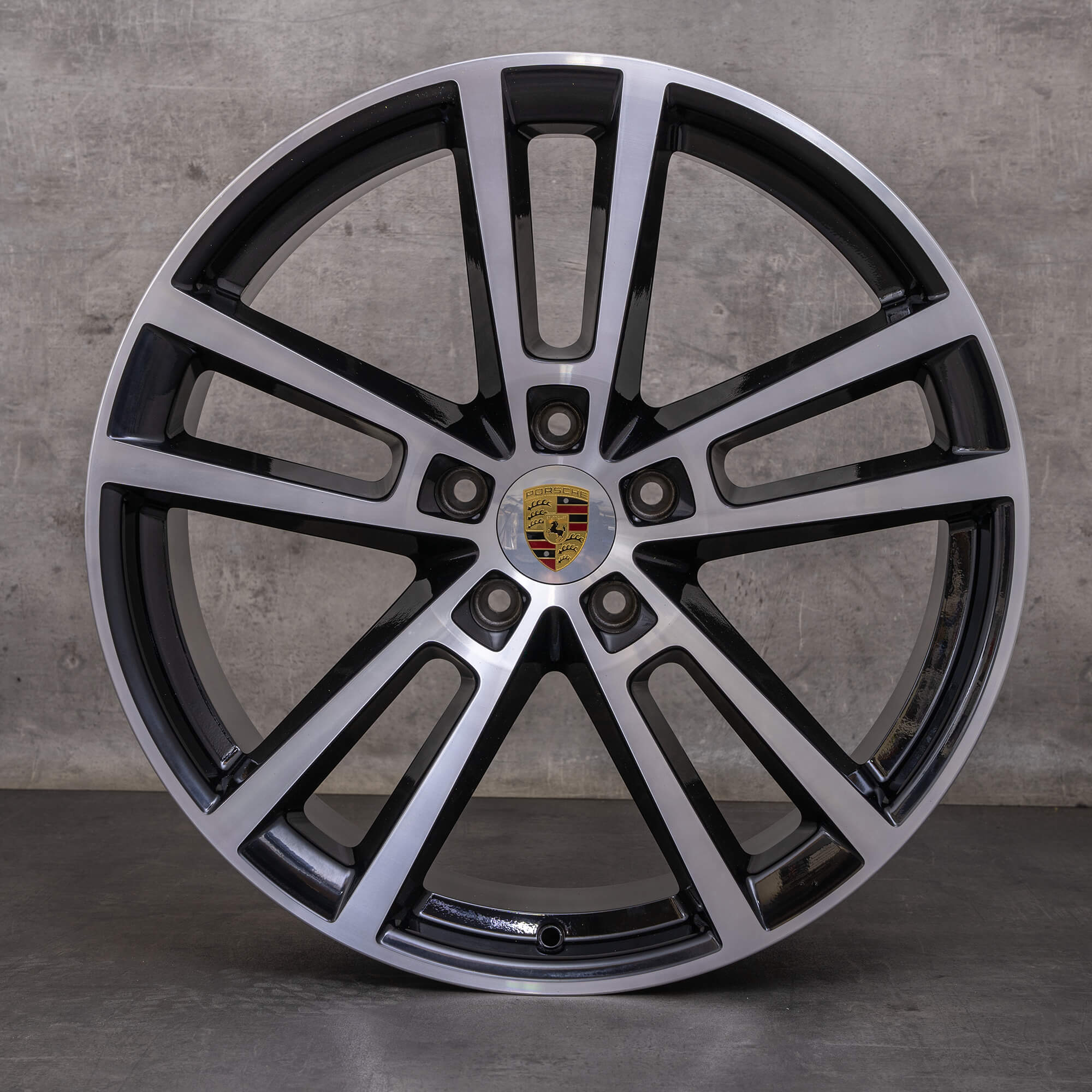 Alkuperäiset Porsche Cayenne 9YA II 22 tuuman vanteet 9Y0601025CK 9Y0601025CL Exclusive Design Sport kiillotettu