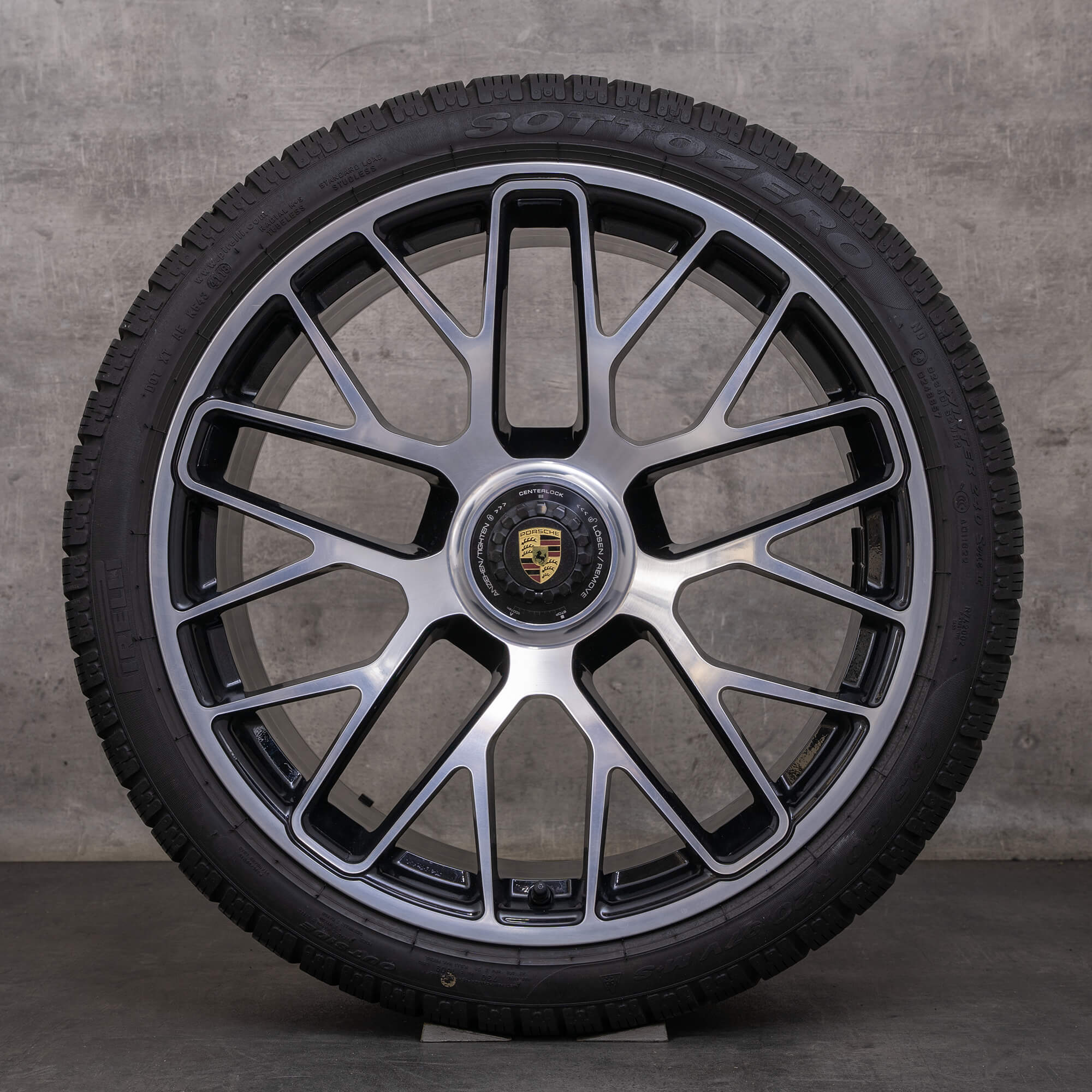 Alkuperäiset Porsche 911 talvirenkaat 20 tuuman 991 I II vanteet 99136216284 99136216634 Turbo S musta kiillotettu
