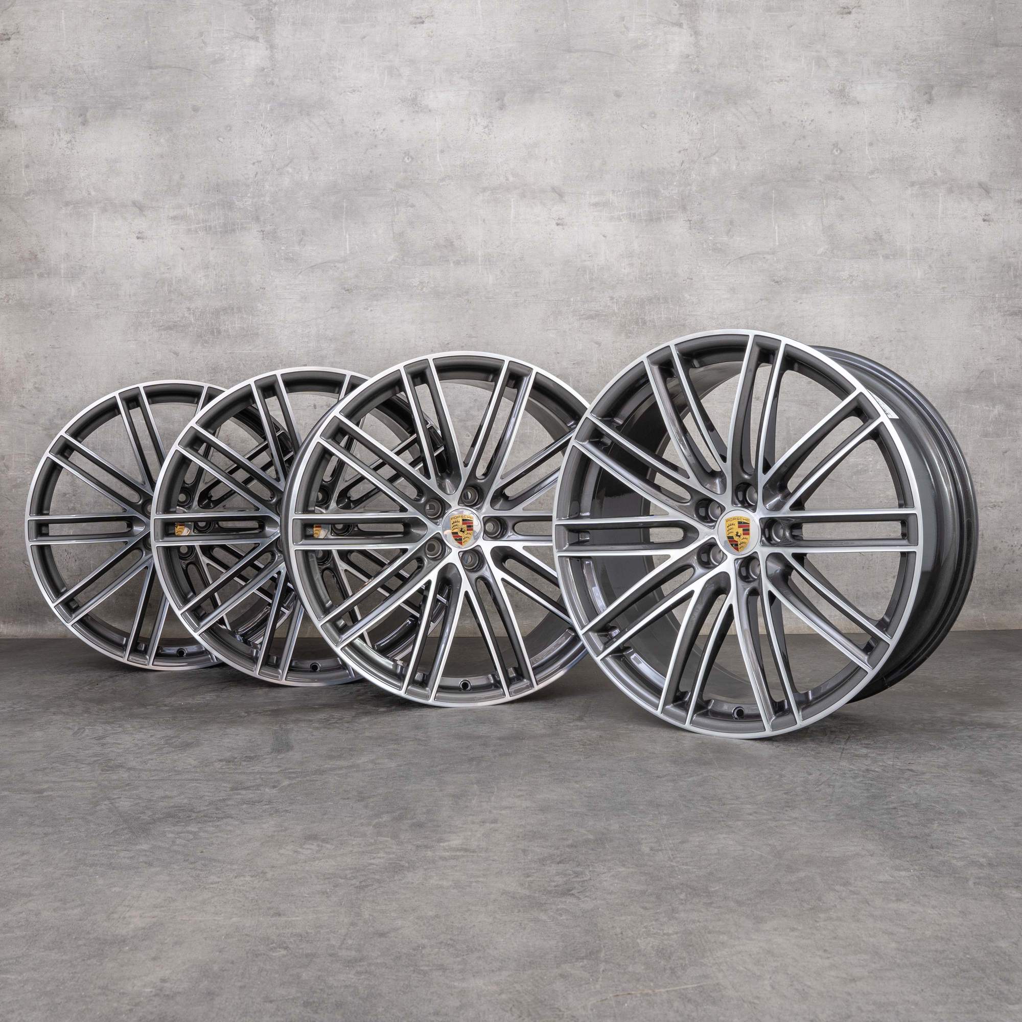 Jantes originais Porsche Macan II & III de 21 polegadas 95B601025DN 95B601025DP titânio polido NOVO