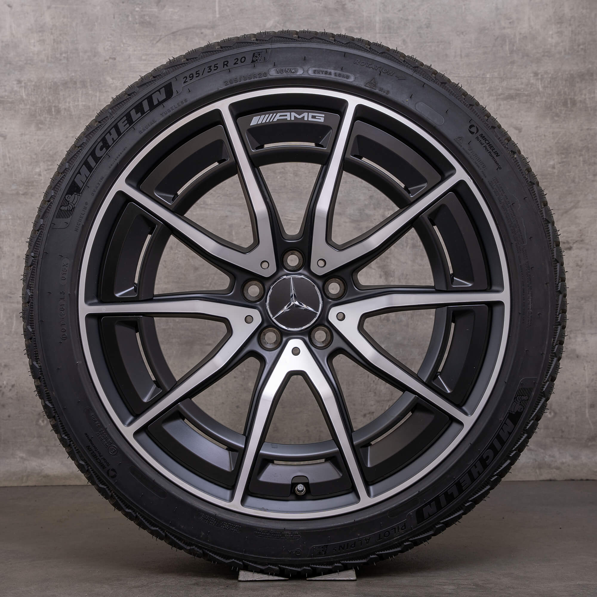 Originale Mercedes Benz AMG SL43 55 63 vinterhjul 20 tommer R232 fælge A2324012300 A2324012400 sort mat blank drejet