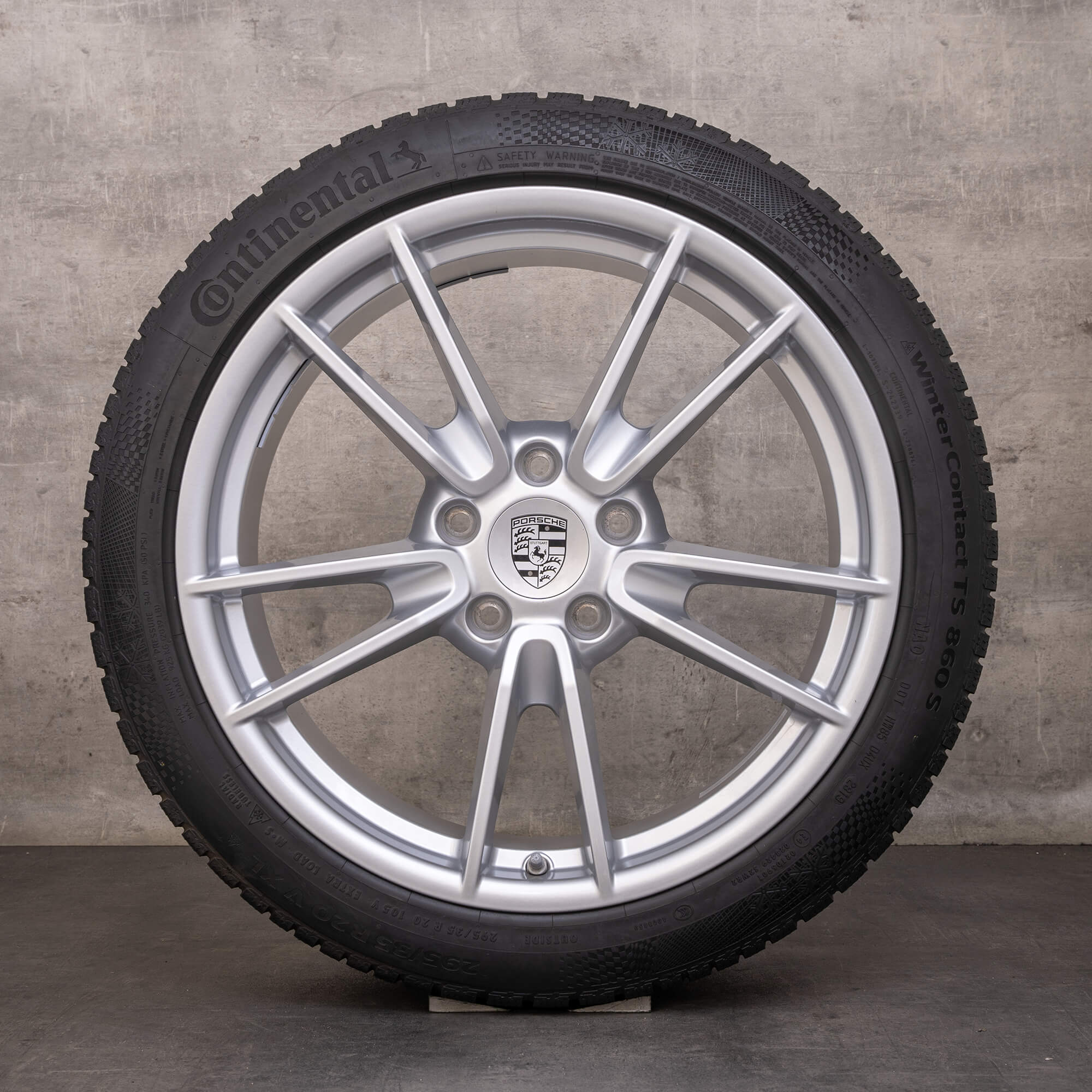 Oryginalne koła zimowe Porsche 911 19 20 cali 992 I Felgi Carrera 992601025 992601025B srebrne błyszczące