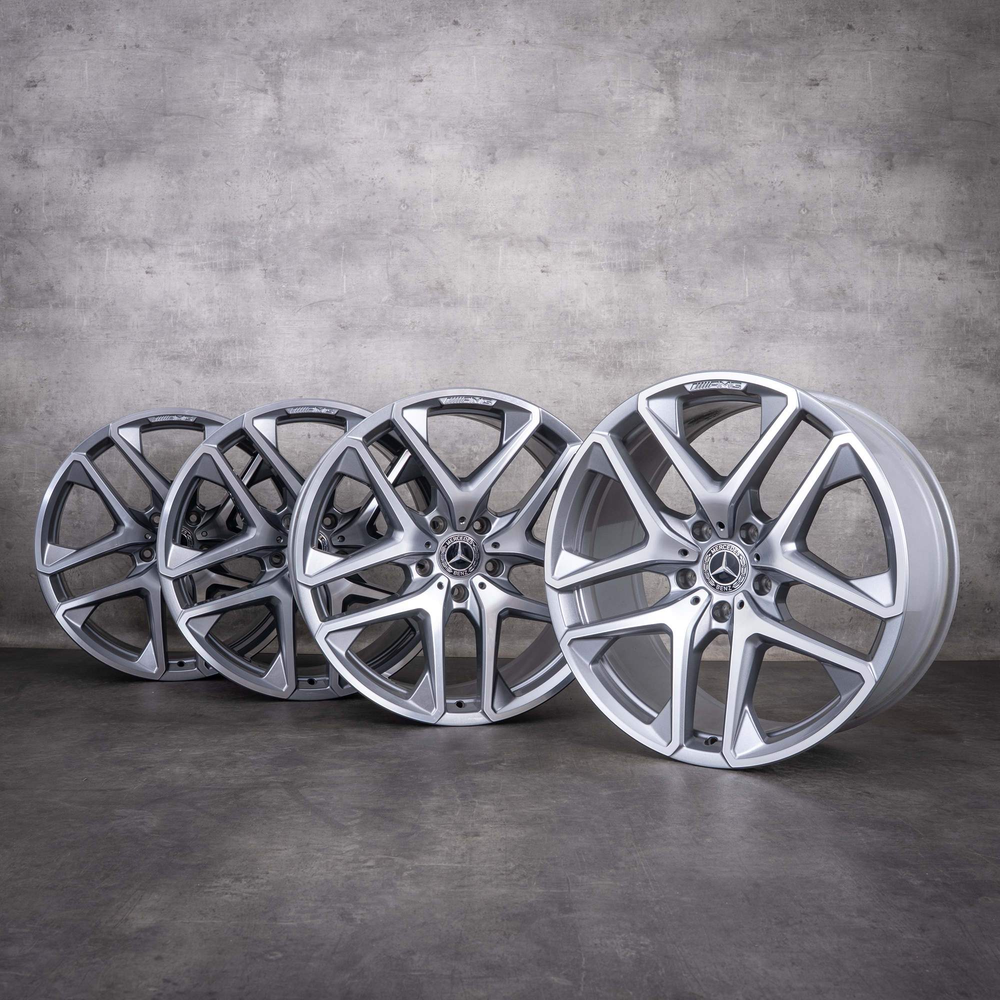 OEM Mercedes-Benz G-Class G63 AMG 21inch rims W463A W465 A4634011900 Himalaya Gray diamond cut