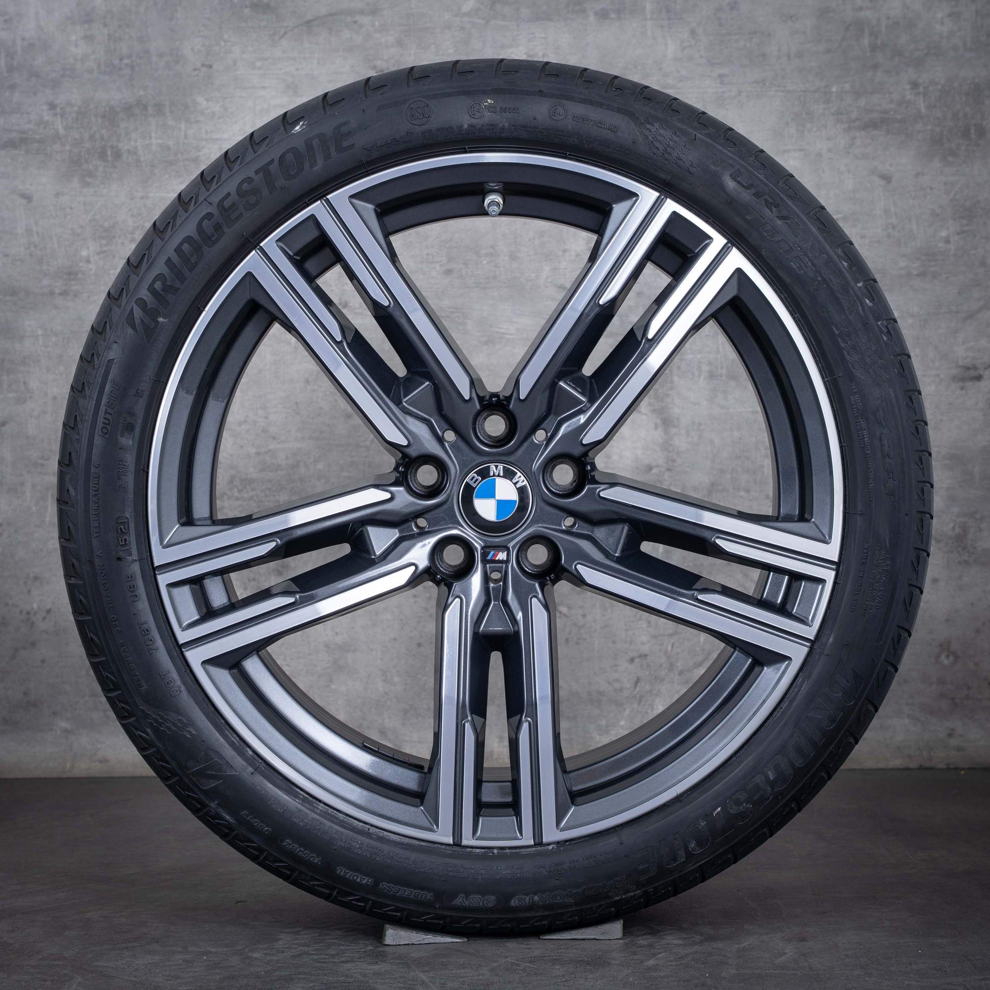 Oryginalne felgi BMW serii 8 19 cali G14 G15 G16 letnie koła stylizowane 727 M 8090019 8090020 orbit szary polerowany