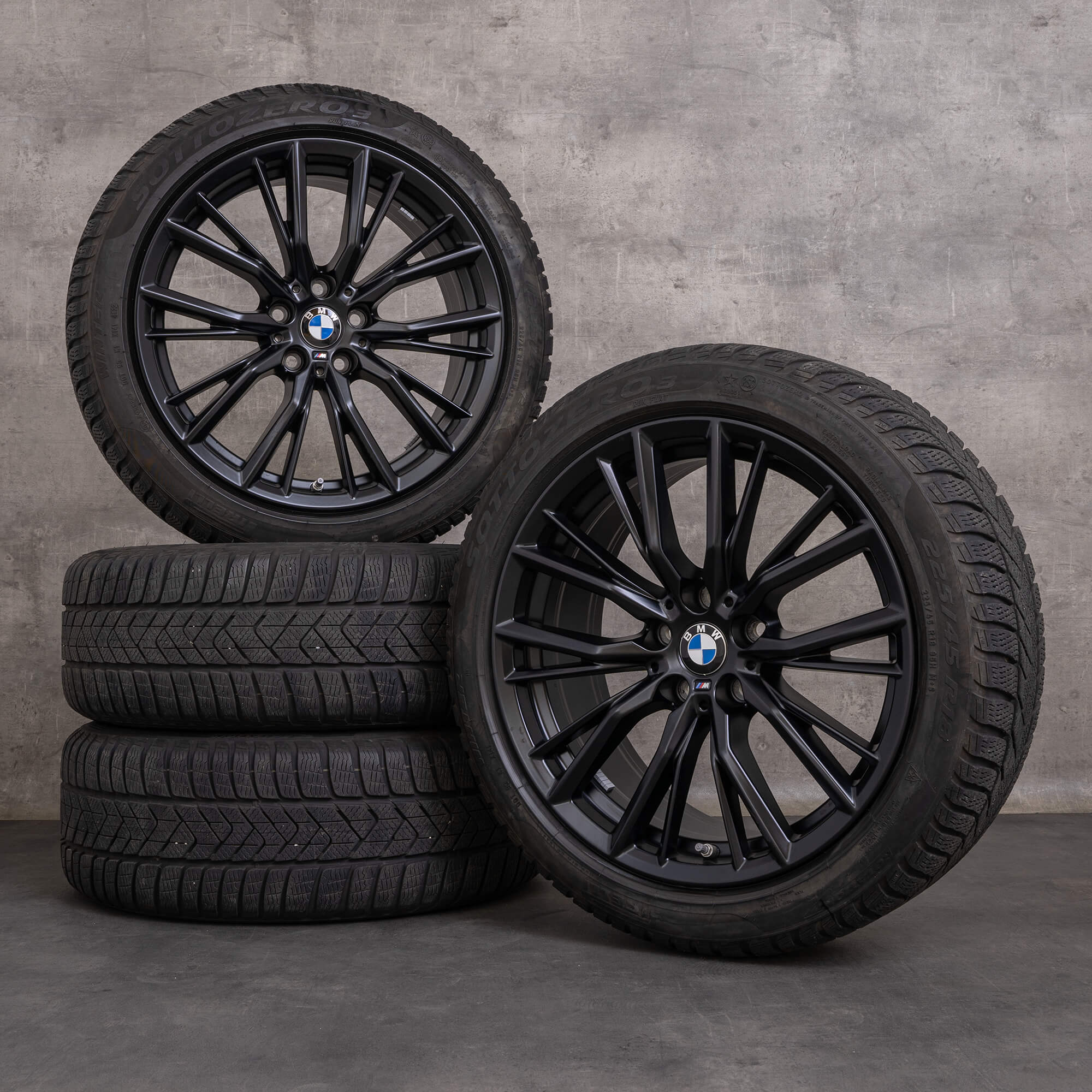 Original BMW 2-serie 3-serie 4-serie vinterhjul 18 tum G42 G20 G21 G22 G23 fälgar styling 796 M 6885305 svart matt