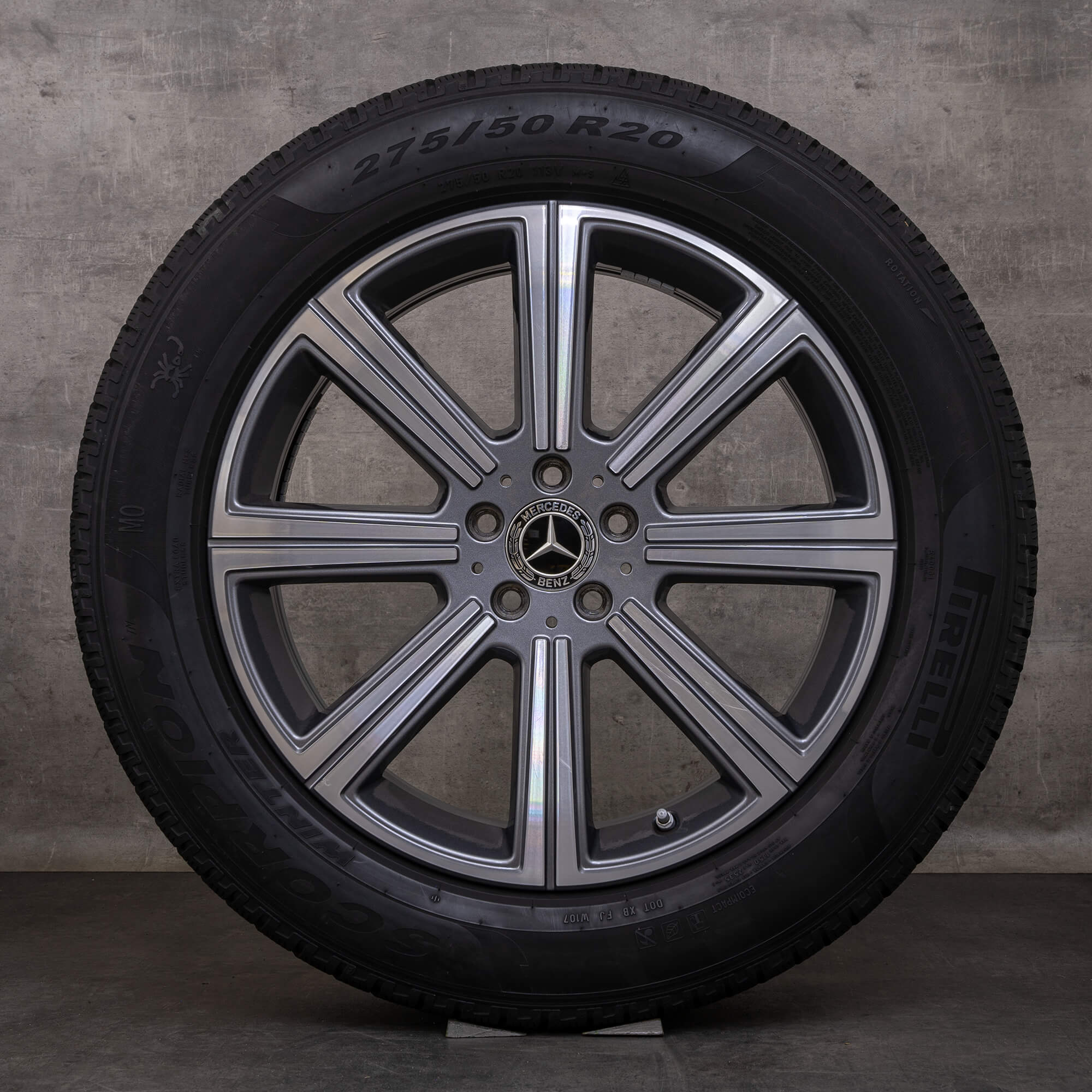Alkuperäiset Mercedes Benz GLS talvirenkaat 20 tuuman X167 vanteet A1674010900 himalajanharmaa kiillotettu