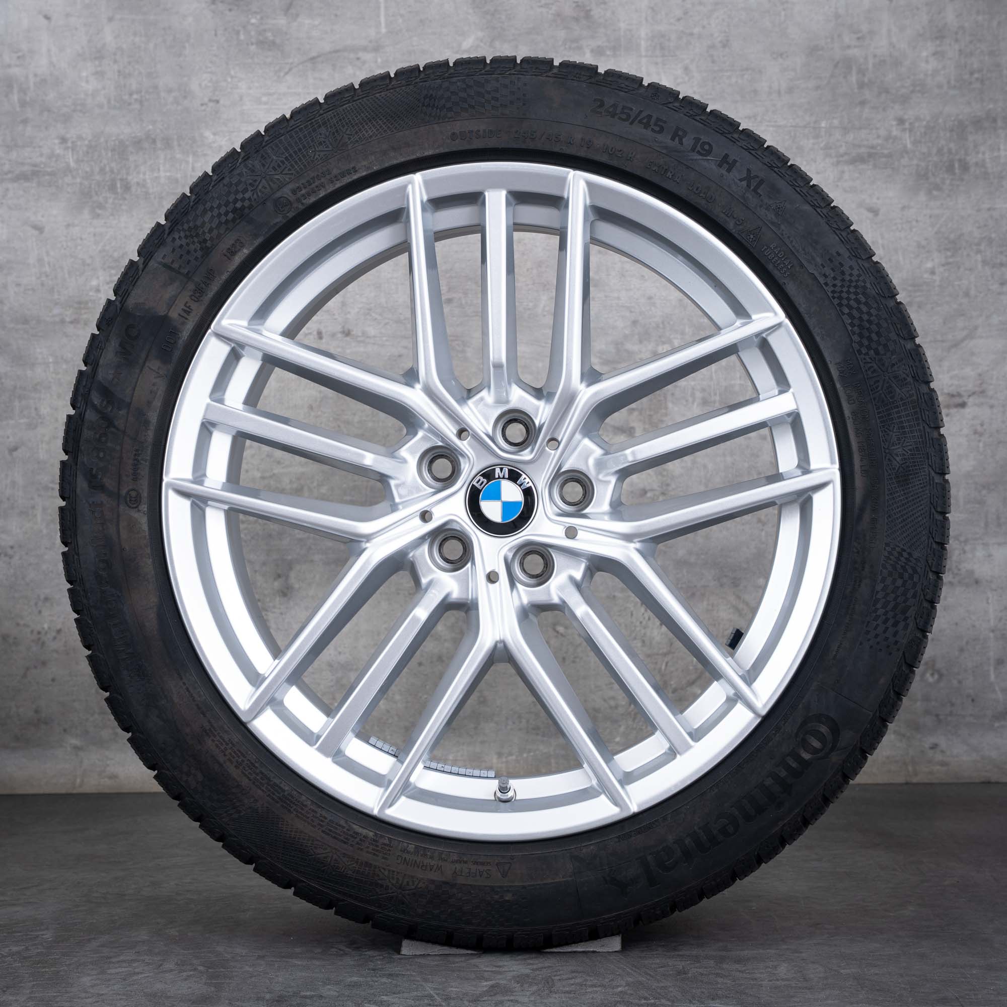 Oryginalne koła zimowe BMW serii 5 i5 19 cali G60 G61 stylizacja felg 933 5A324D6 5A324D7 srebrny połysk