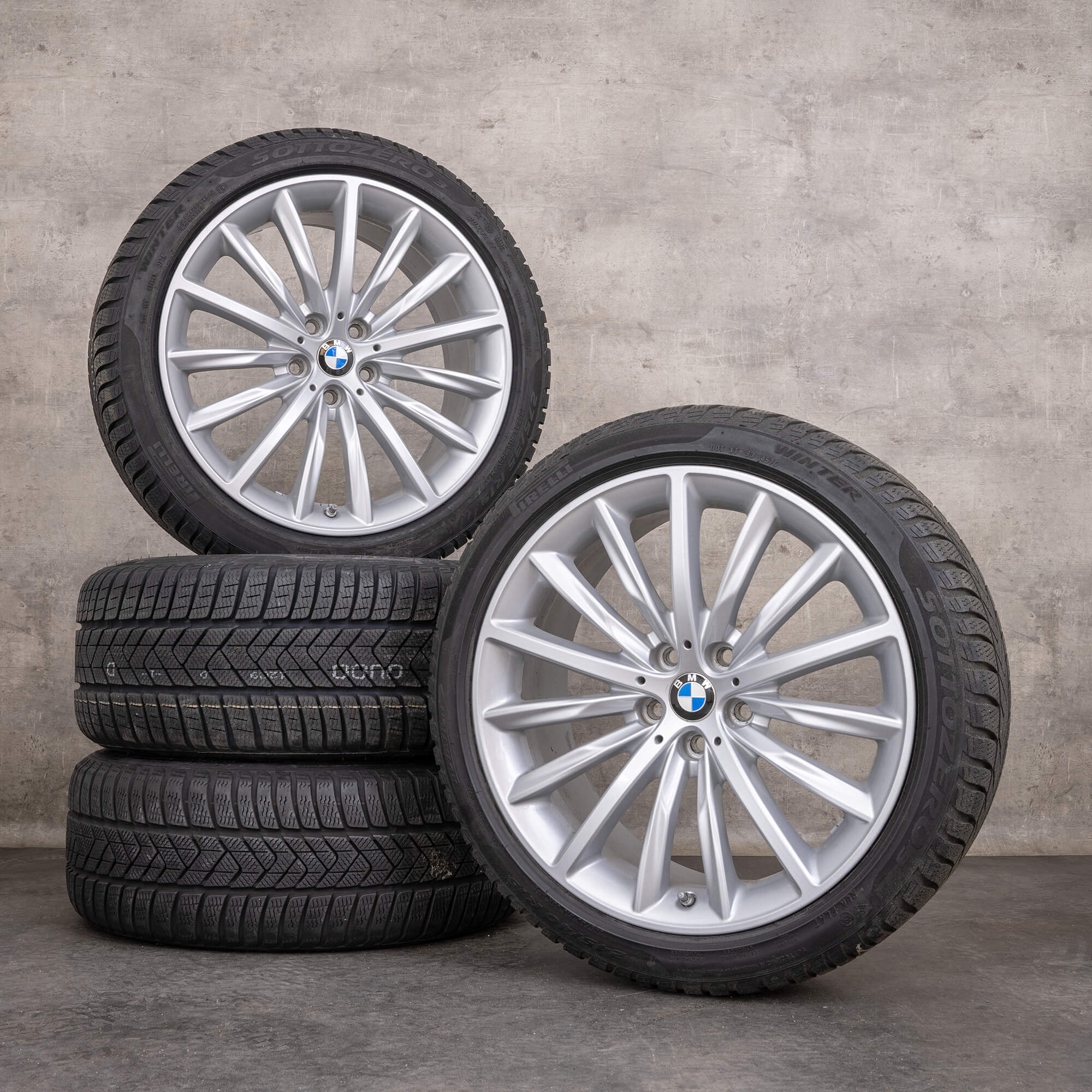 Oem BMW Série 5 pneus hiver jantes 19 pouces G30 G31 Sytling 633 6863419 6874439 silver