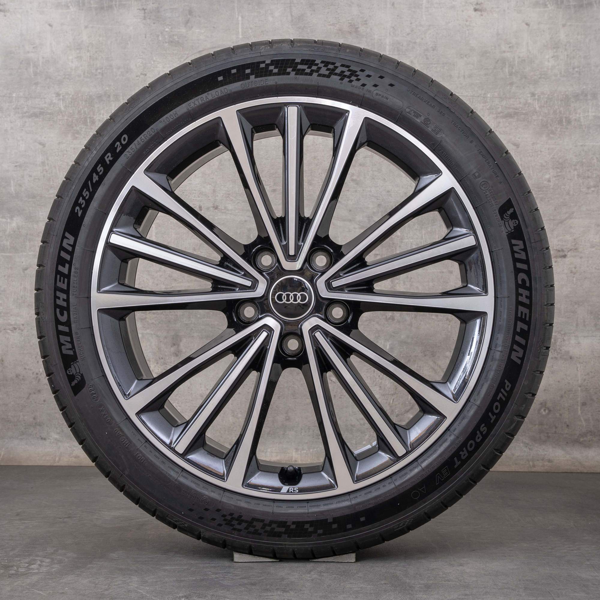 Original Audi e-tron A6 Felgen 20 Zoll GH Sommerräder 85E601025BD 85E601025BE Tripod granit glanzgedreht