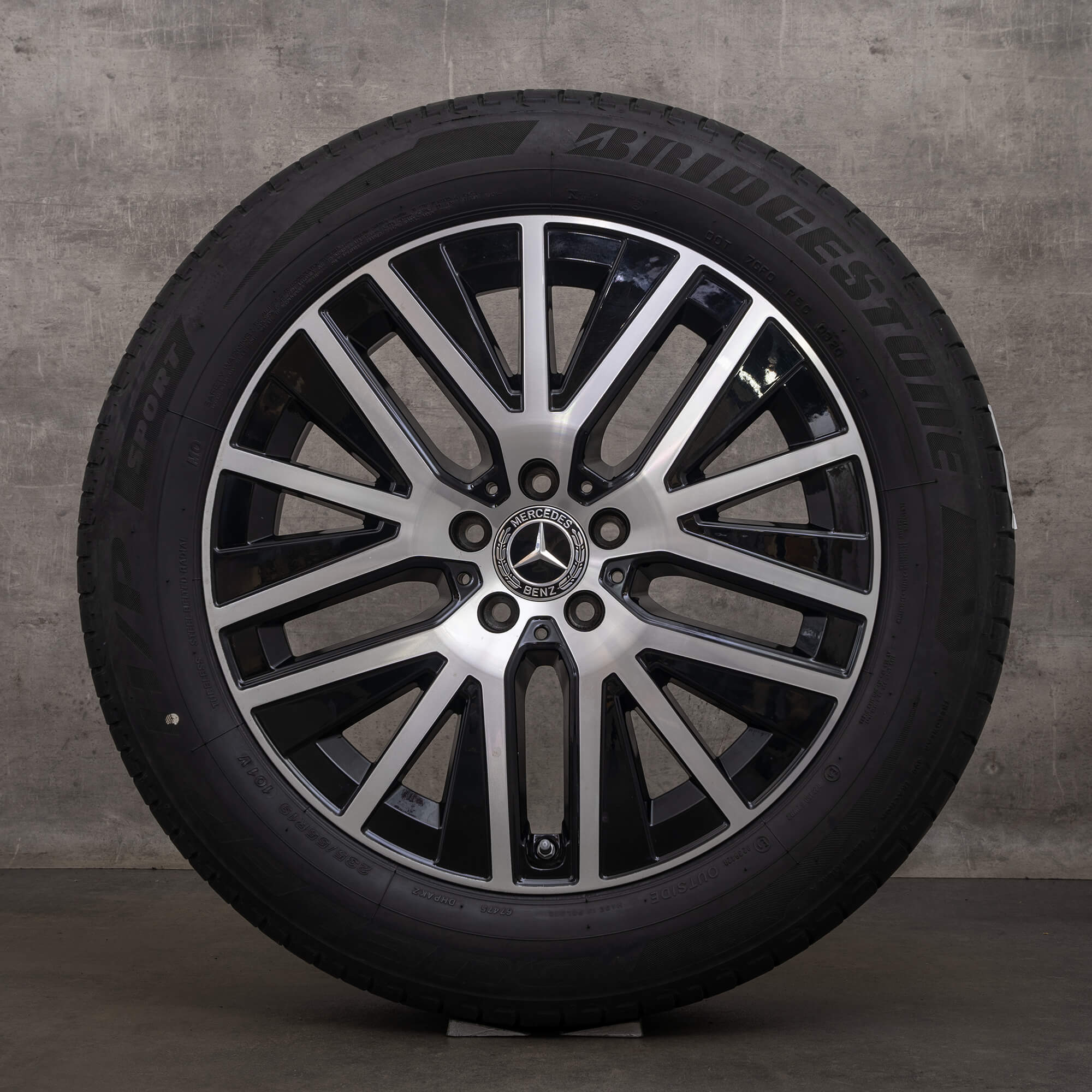 Originální letni disky Mercedes Benz GLC 19 palců X253 C253 pneumatiky A2534014900 černá lesklá soustružená alu kola