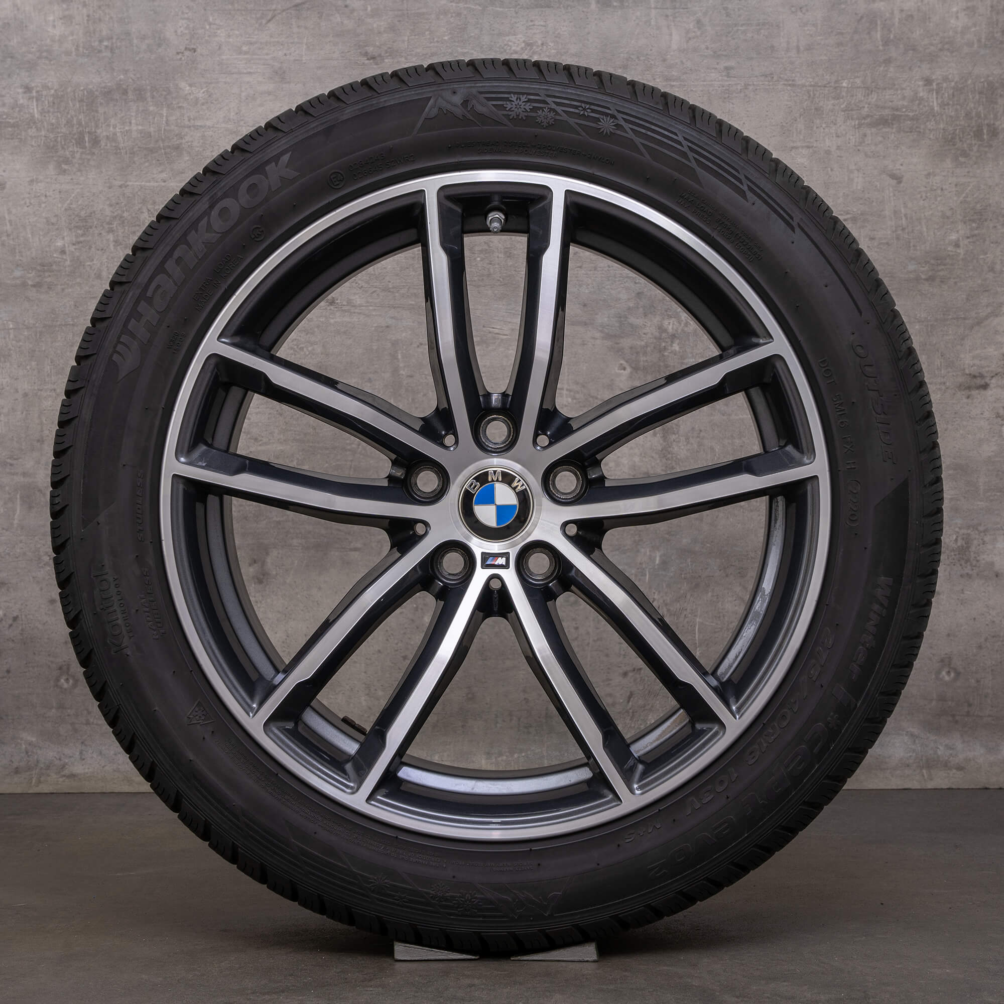 Original BMW Série 5 Roues d'hiver 18 pouces G30 G31 Jantes Styling 662 M 8093405 8093406 ferricgrey front polish