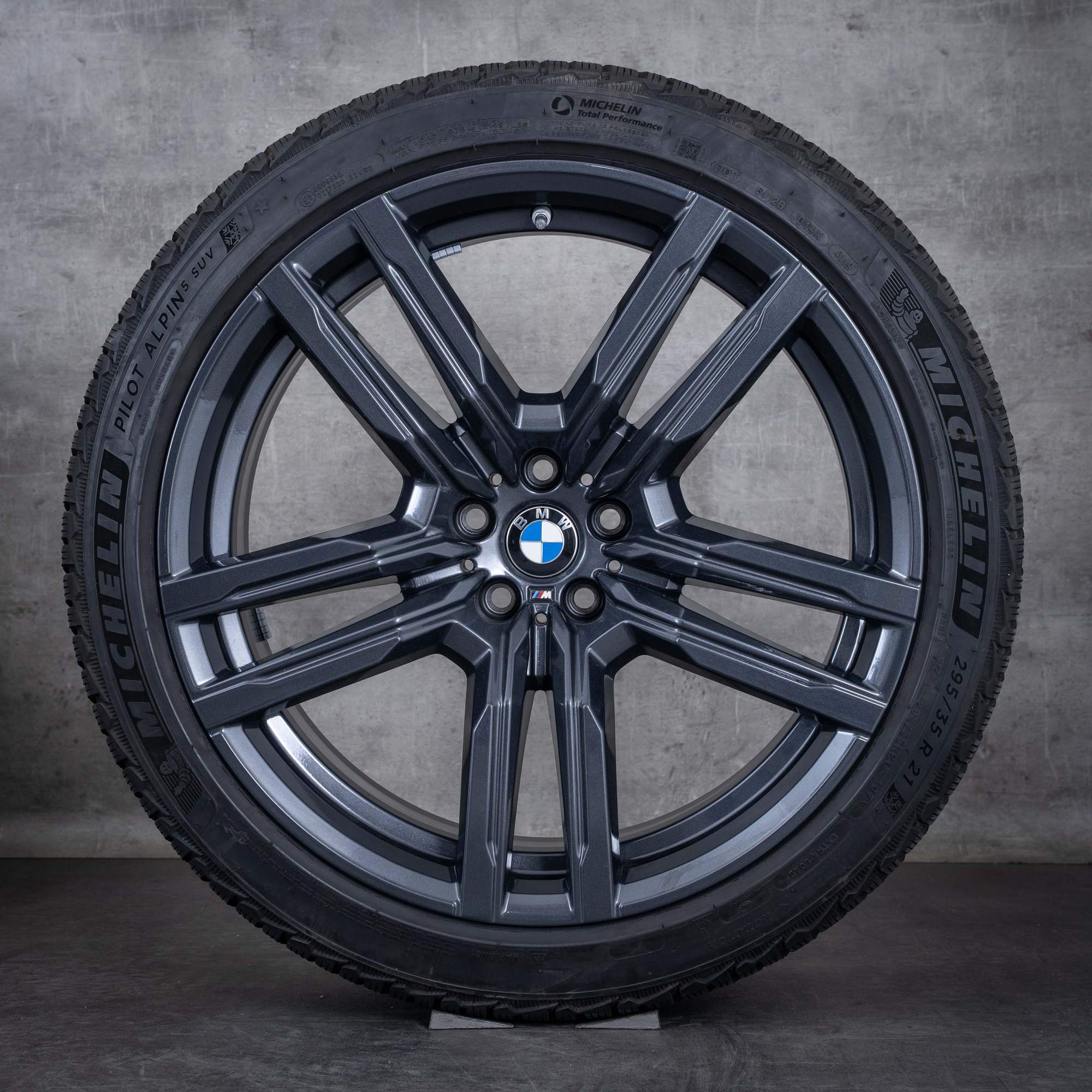 Jantes e pneus inverno originais BMW X5M X6M 21 polegadas F95 F96 jantes styling 808 M 8090794 8090795 orbit grey gloss