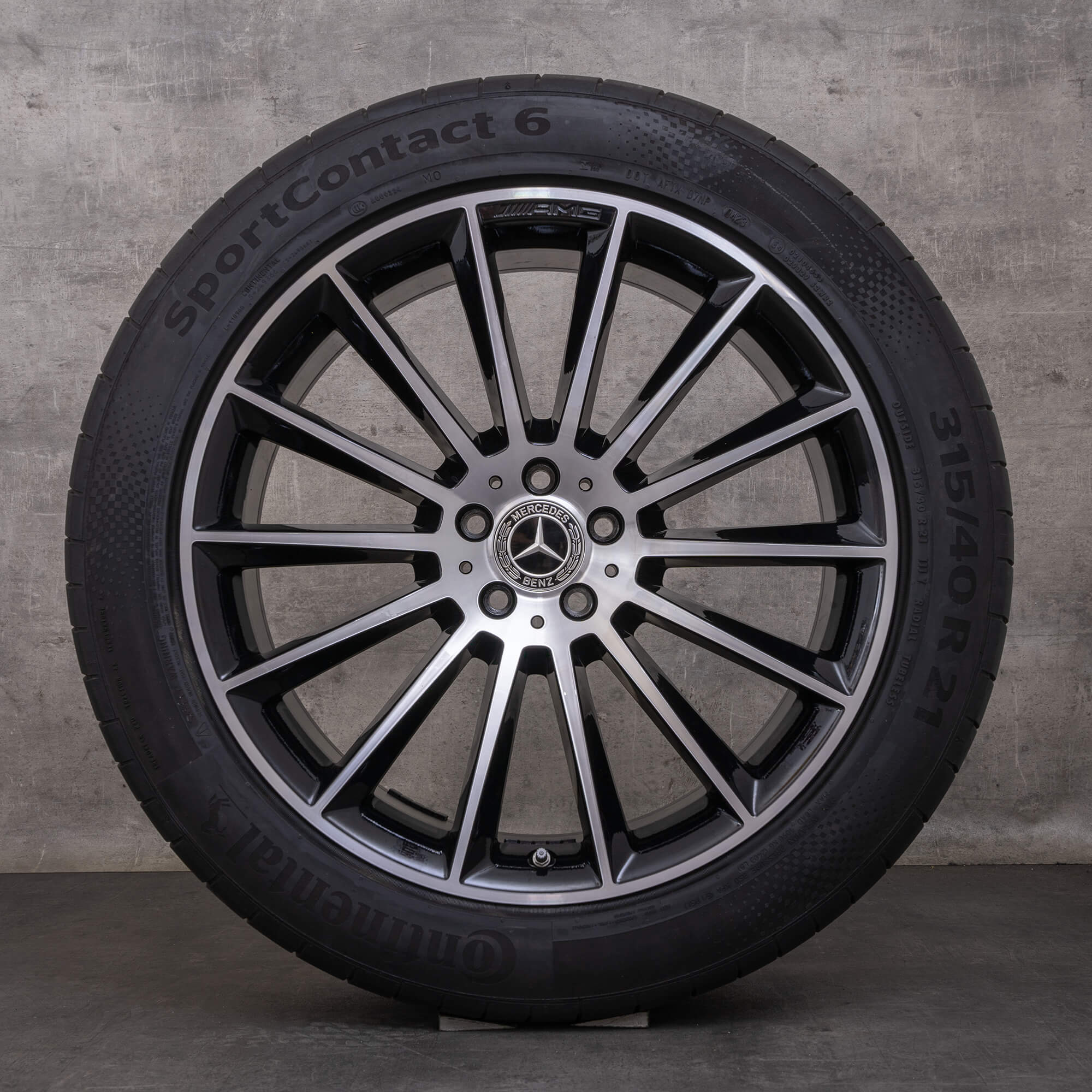 Original Mercedes Benz GLE AMG Winterräder 21 Zoll W167 V167 Felgen A1674013400 A1674013500 schwarz glanzgedreht