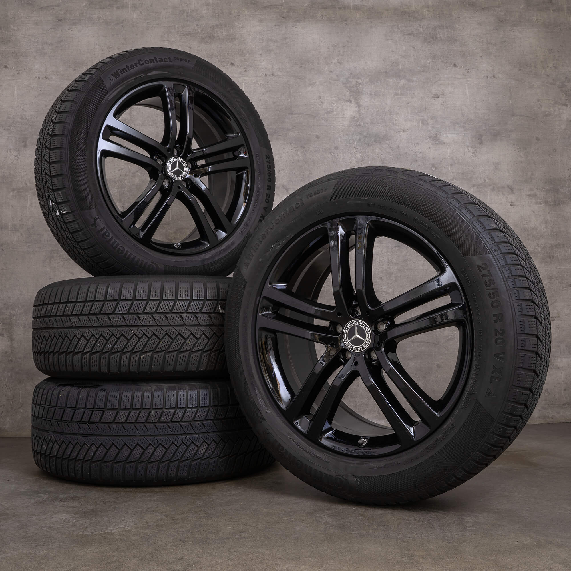 Jantes originais Mercedes Benz GLE Winterrder 20 polegadas X167 C167 A1674012400 A1674012500 preto alto brilho