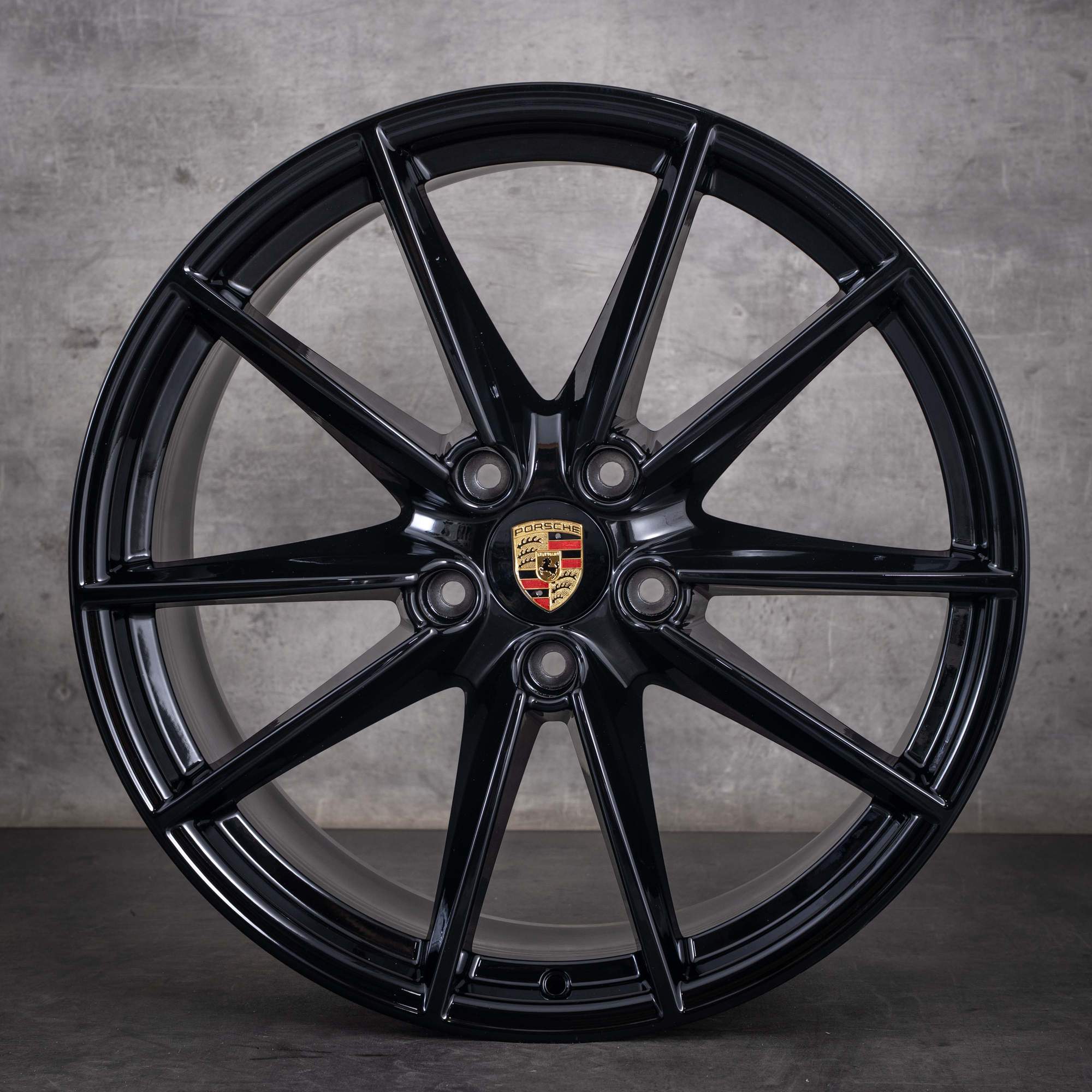 Original Porsche 992 I 20 21 Zoll Felgen 992601025C 992601025E Carrera S Rad schwarz glanz lackiert - Felge 2 von 4