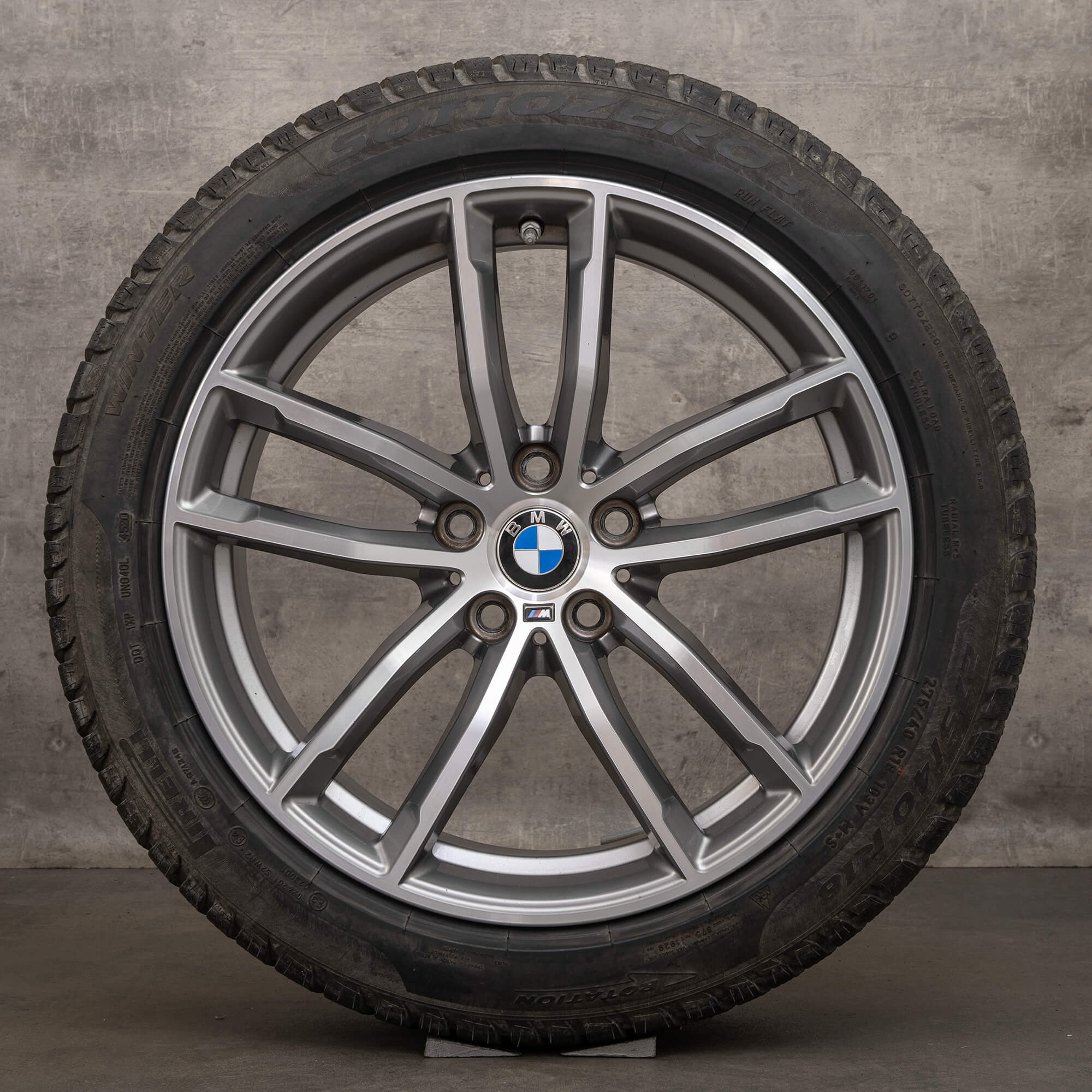 Original BMW 5er G30 G31 18 Zoll Winterreifen Felgen 662 M 7855081 7855082